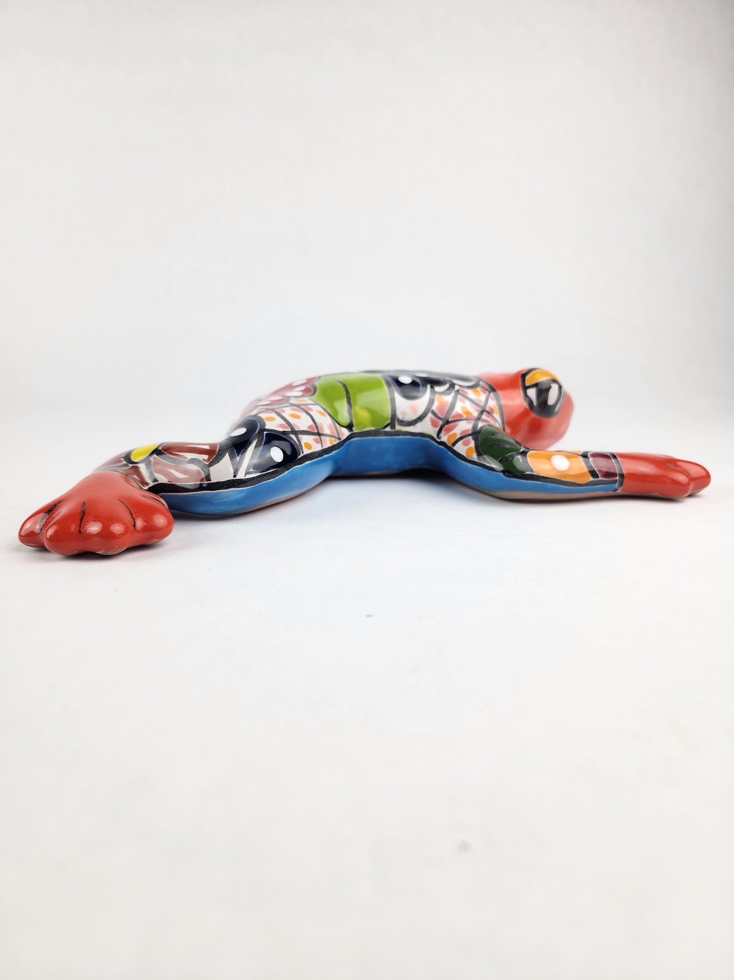 Orange Talavera Ceramic Frog – Handcrafted Mexican Garden Figurine