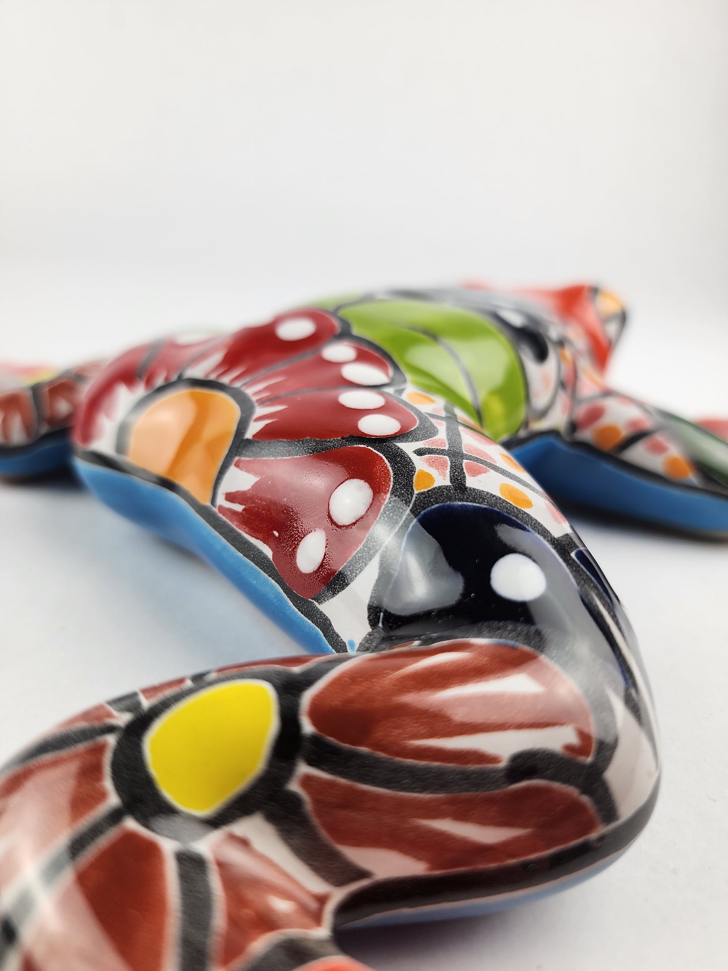 Orange Talavera Ceramic Frog – Handcrafted Mexican Garden Figurine