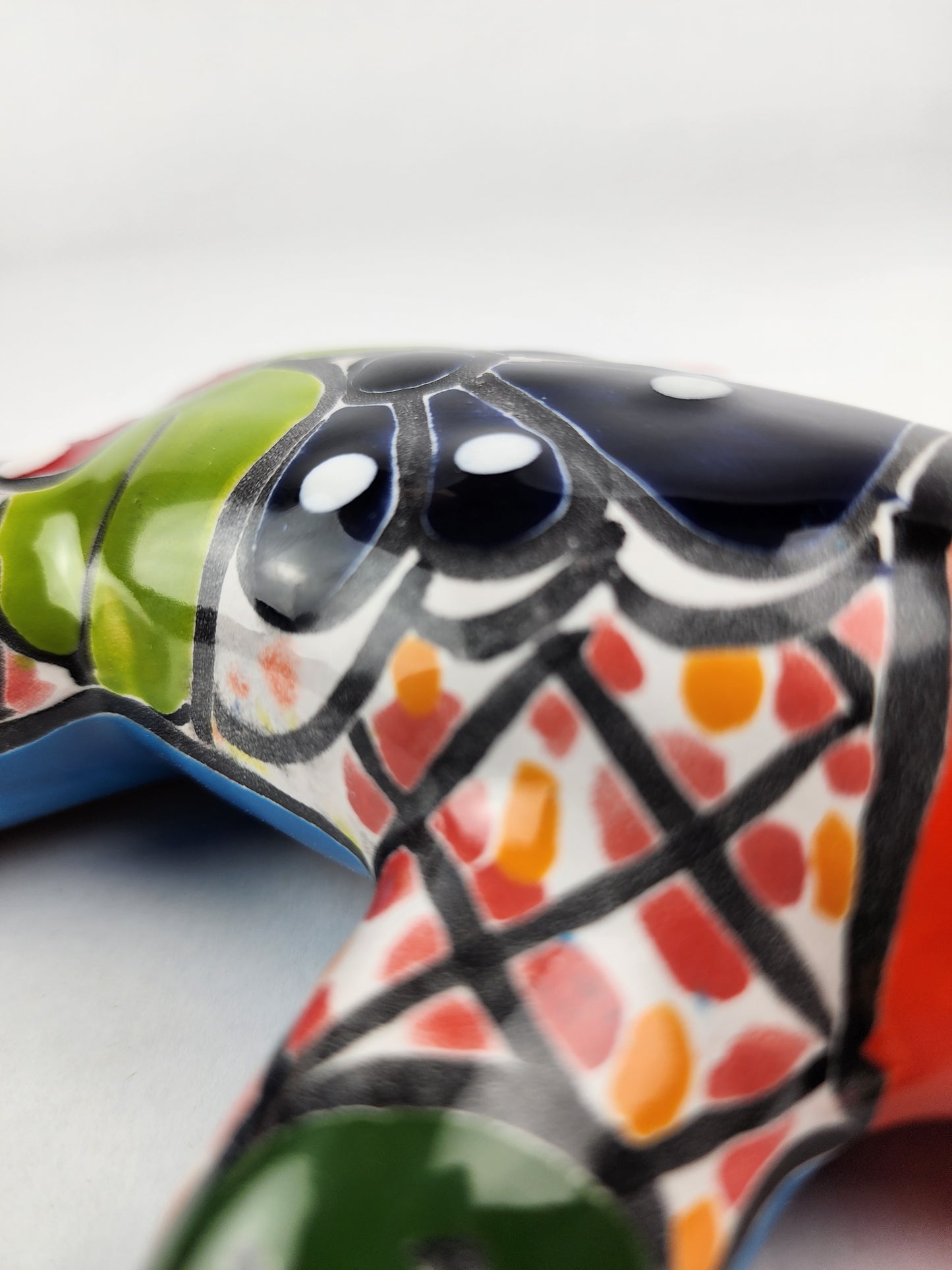 Orange Talavera Ceramic Frog – Handcrafted Mexican Garden Figurine