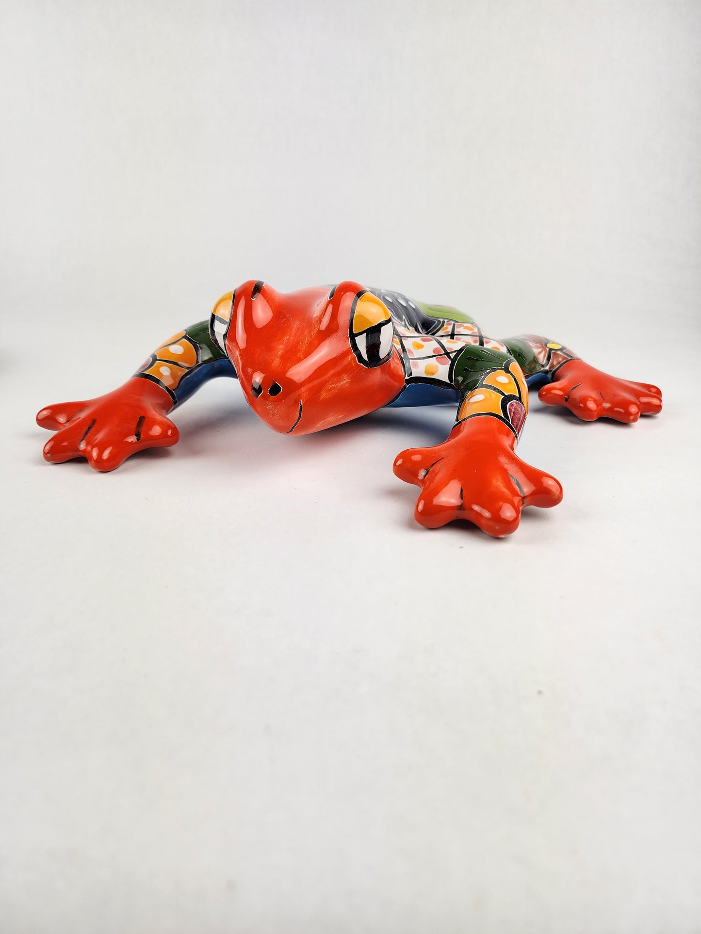 Mexican Orange Frog Figurine – Talavera Ceramic Folk Art