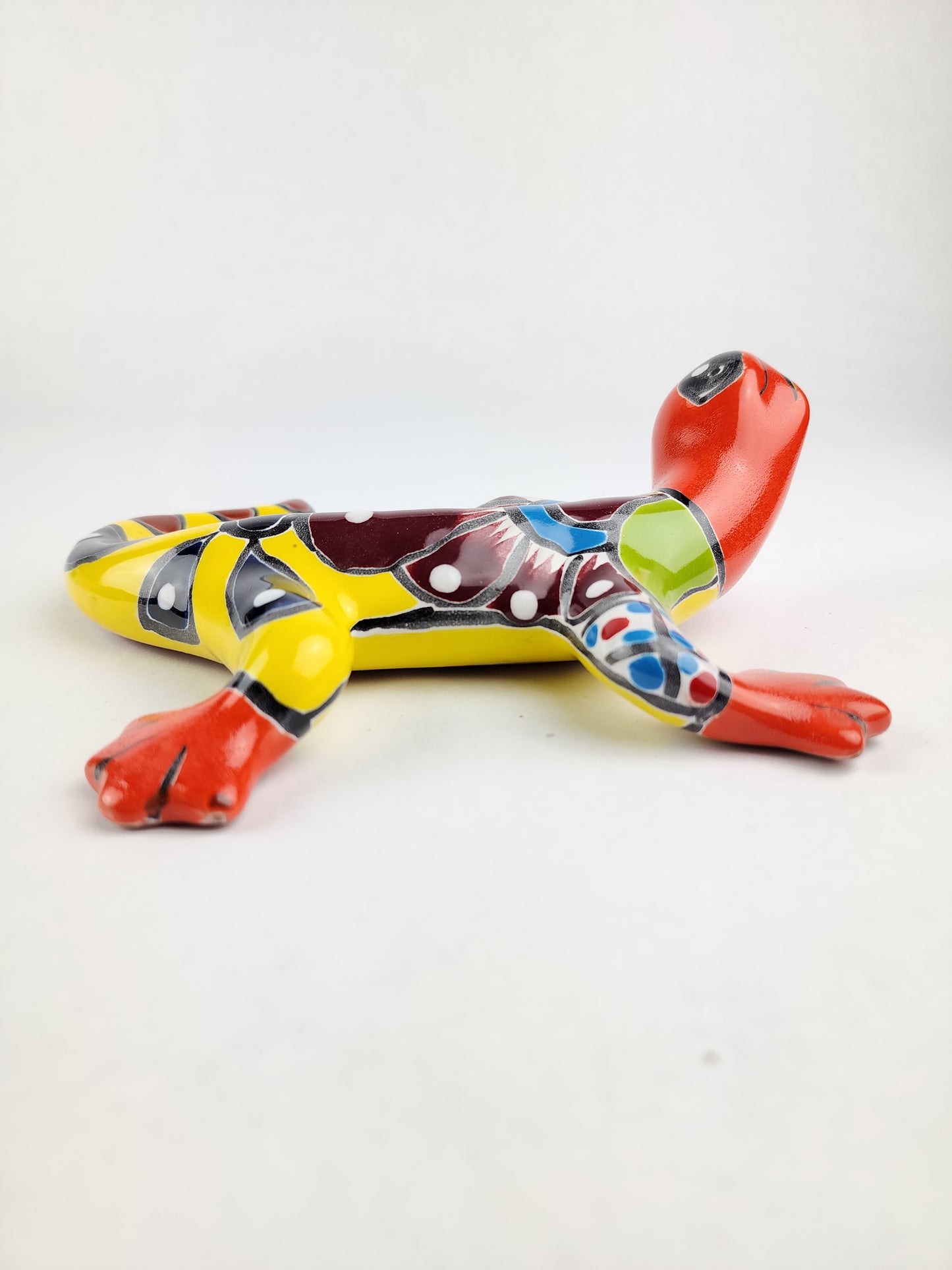 Talavera Ceramic Gecko – Red & Yellow Wall Lizard