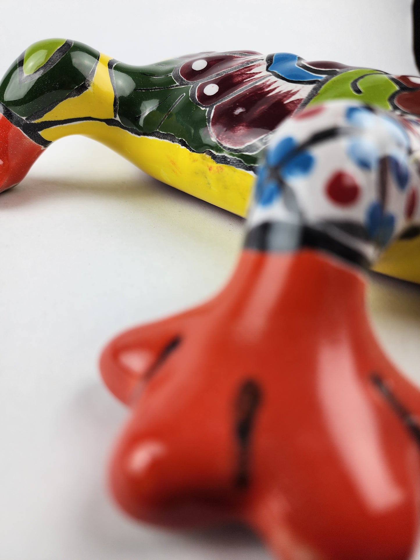 Red & Yellow Talavera Wall Gecko – Mexican Folk Art Lizard