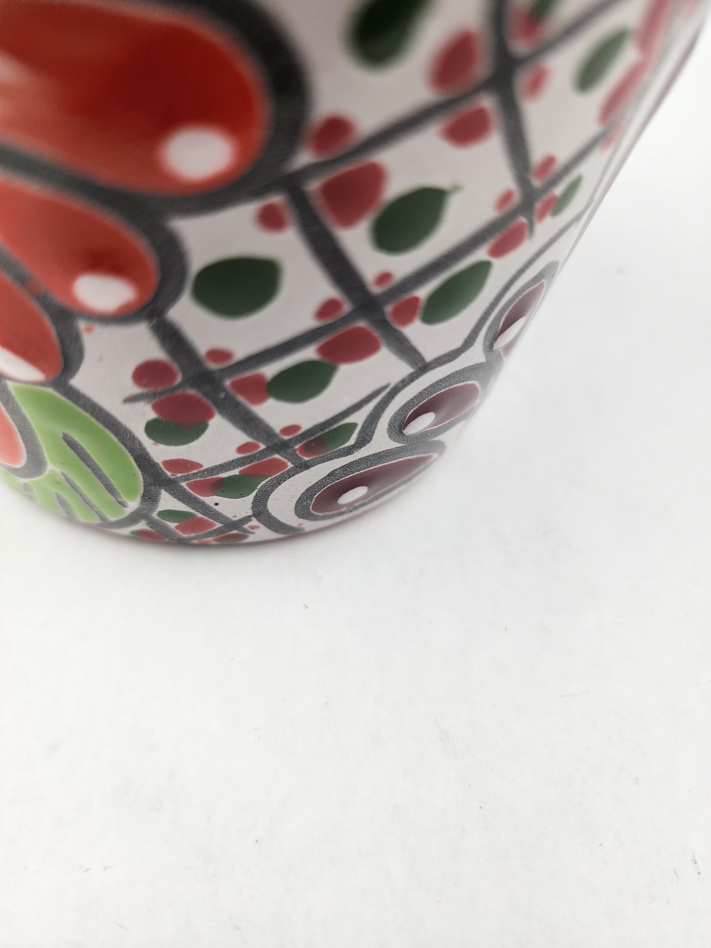 Mini Talavera Ceramic Planter – Orange Rim & Colorful Floral Design