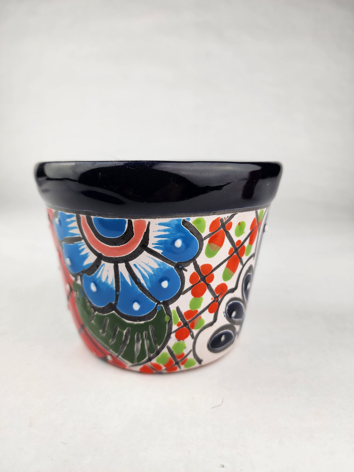 Boho Ceramic Planter – Colorful Mexican Talavera Pot