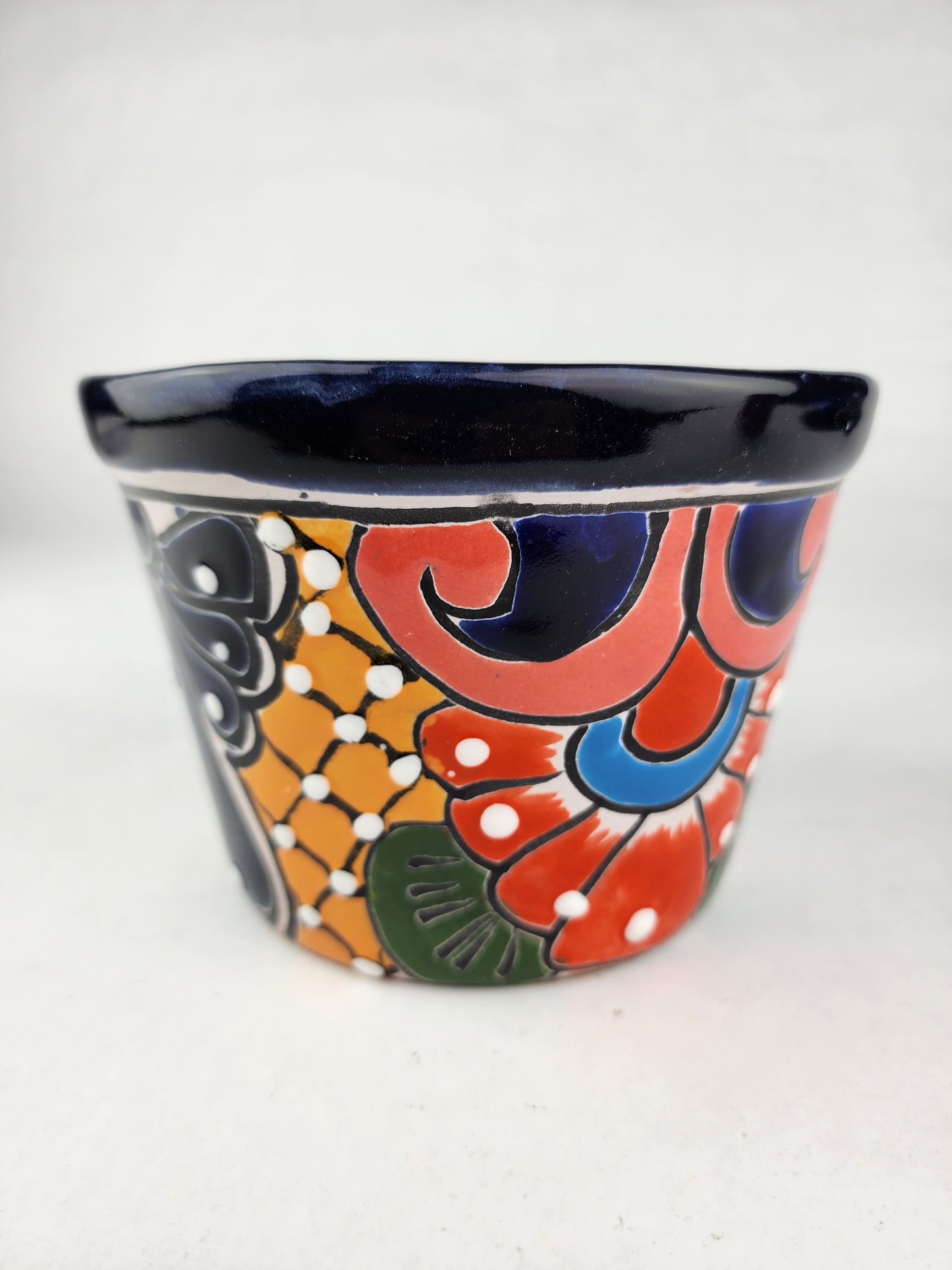 Small Talavera Flower Pot – Mexican Folk Art Planter