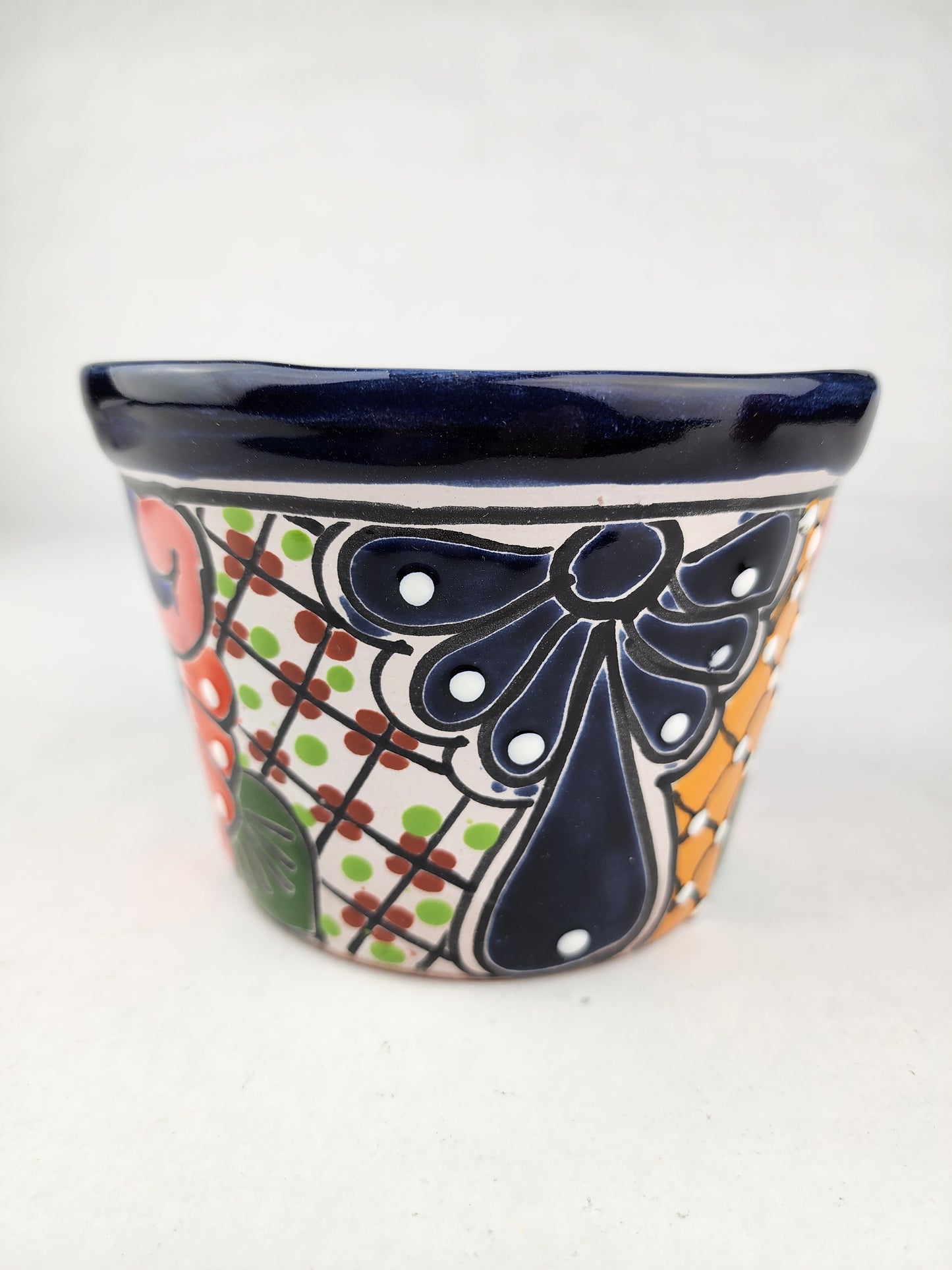 Small Talavera Flower Pot – Mexican Folk Art Planter
