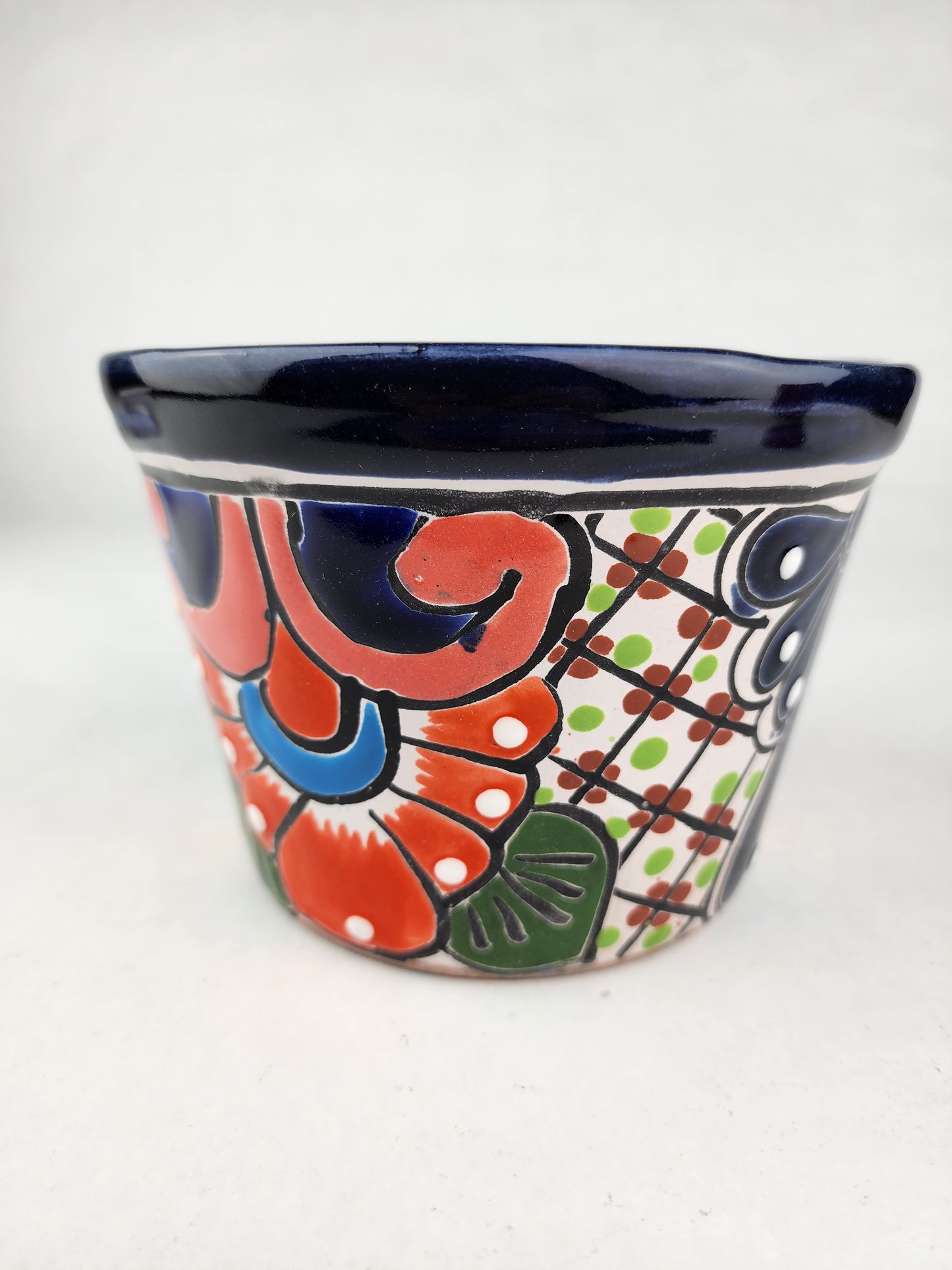 Small Talavera Flower Pot – Mexican Folk Art Planter