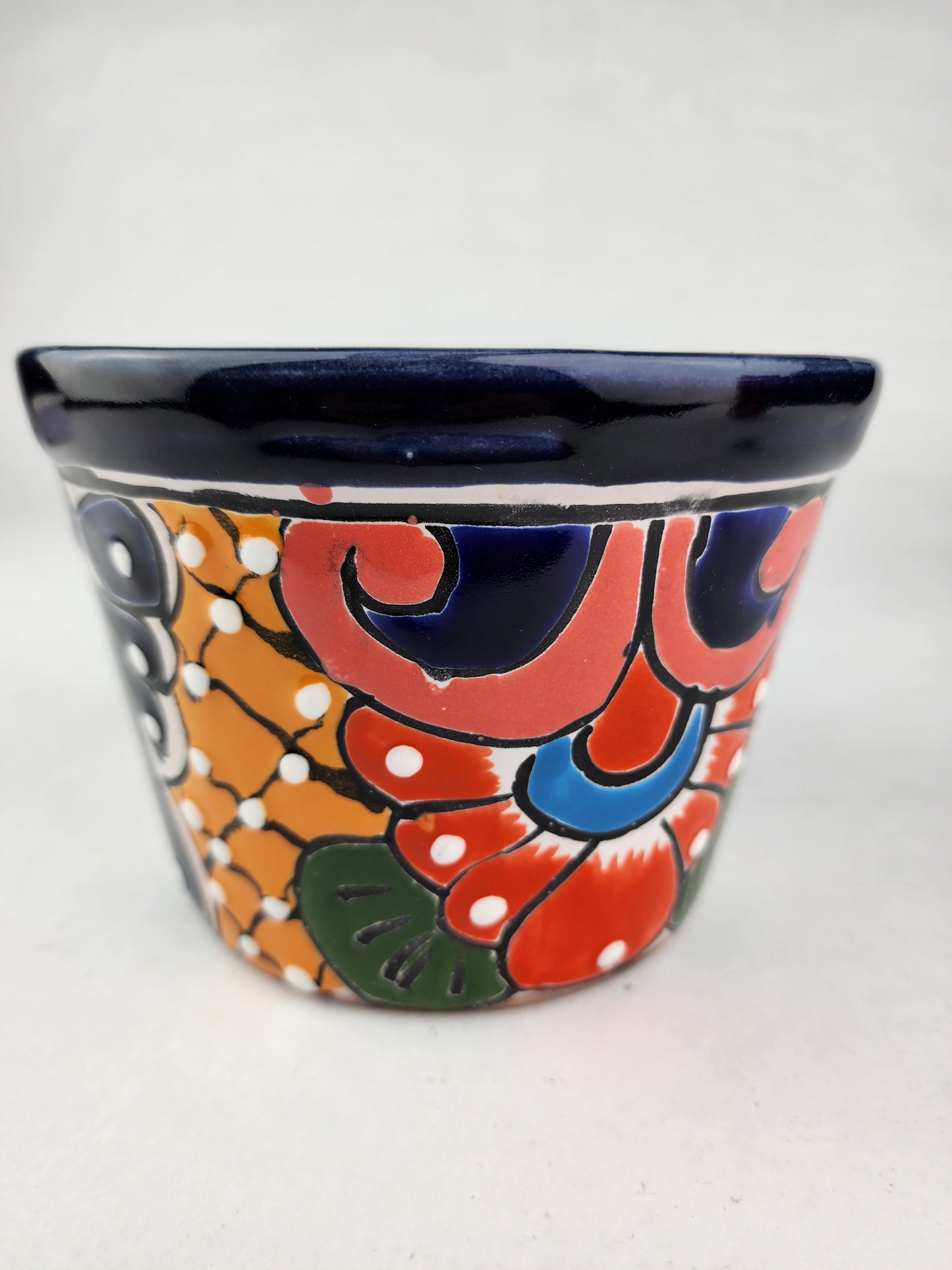 Small Talavera Flower Pot – Mexican Folk Art Planter