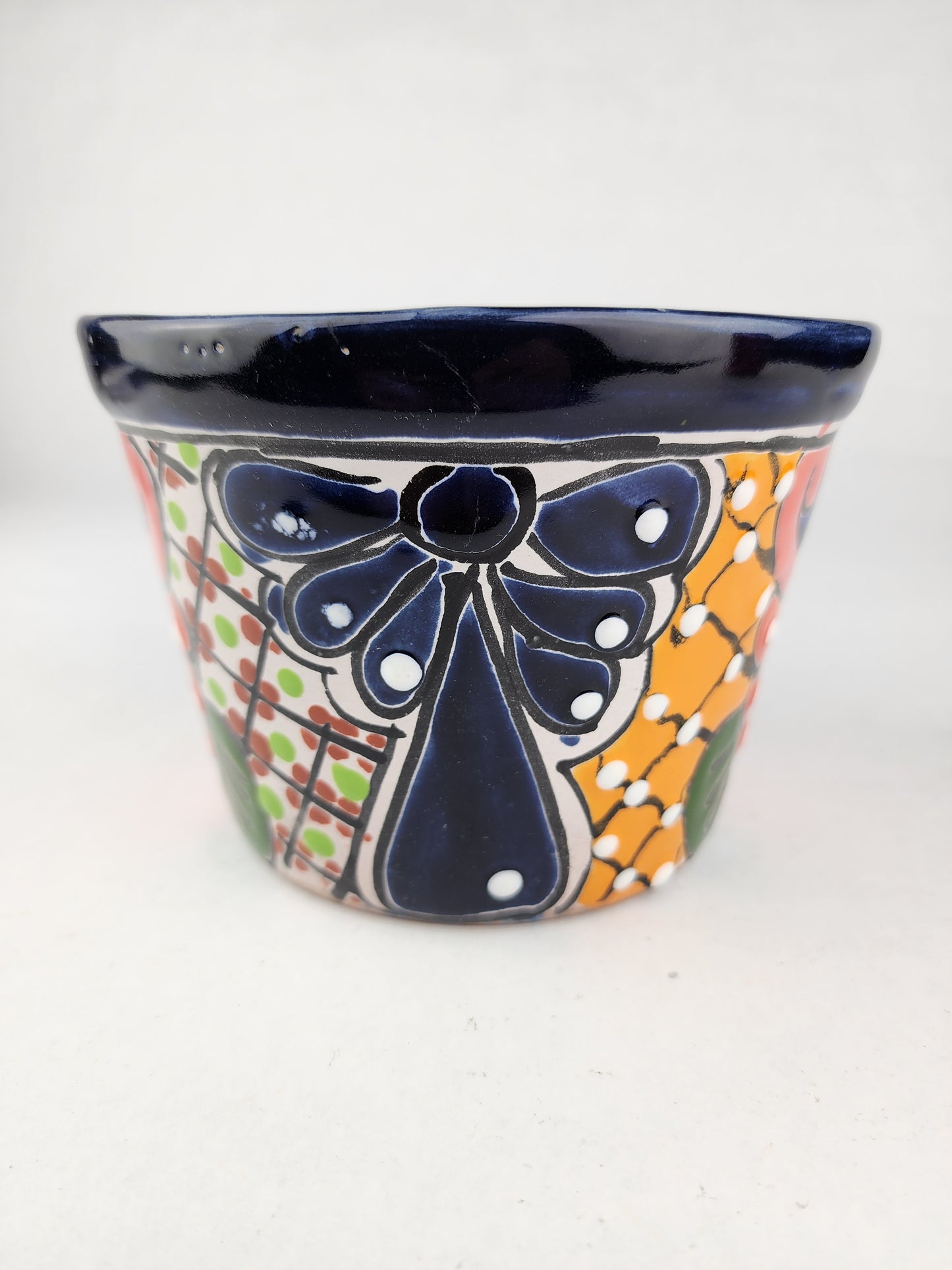 Small Talavera Flower Pot – Mexican Folk Art Planter