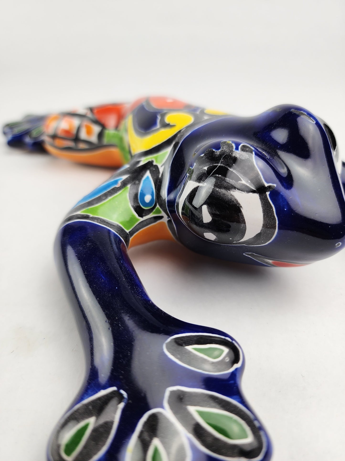 Blue Talavera-Style Frog – Handcrafted Mexican Folk Art Décor