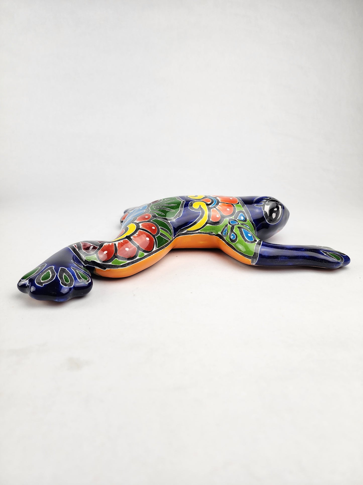 Mexican Talavera Frog – Blue Ceramic Figurine