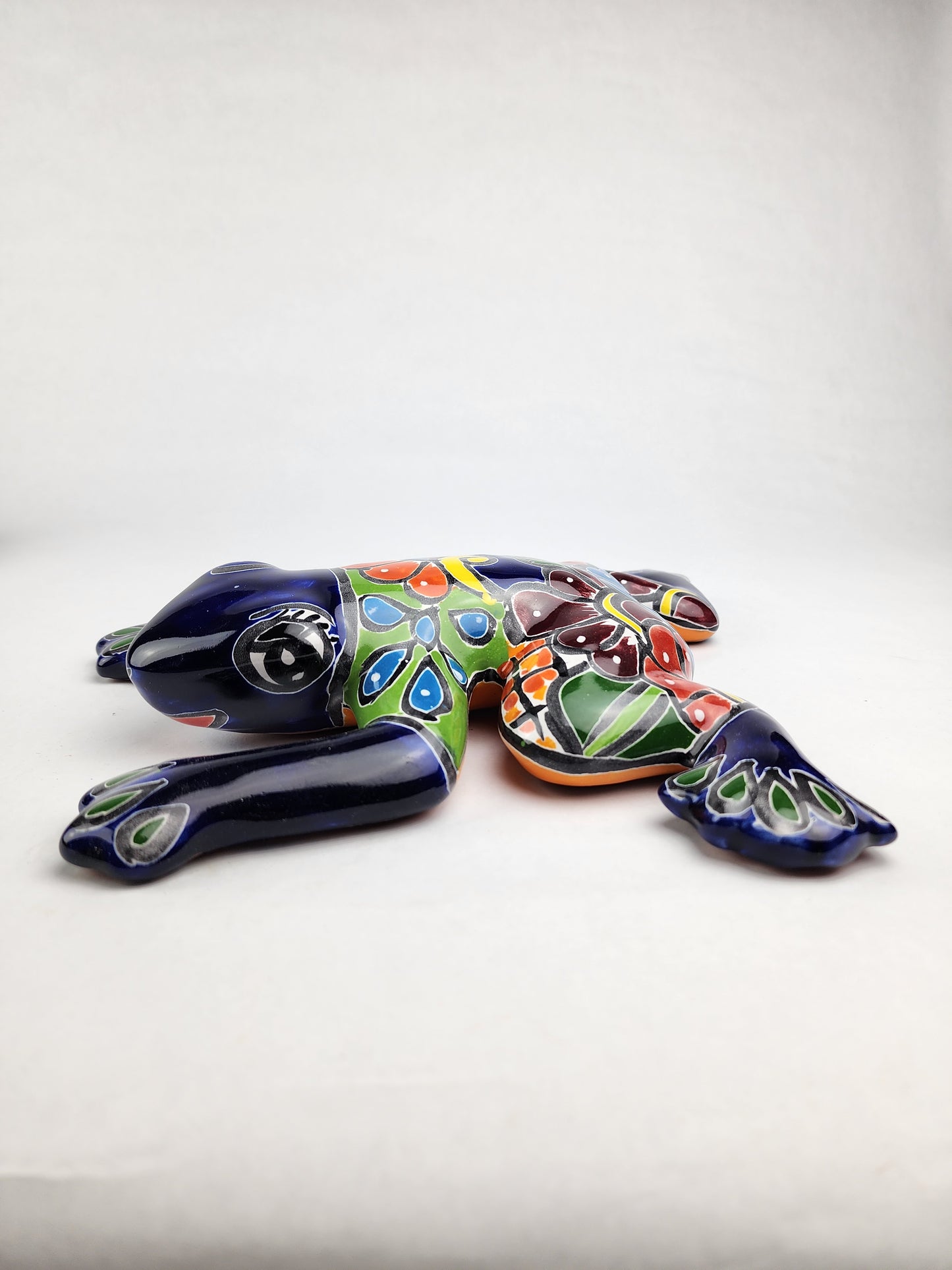 Mexican Talavera Frog – Blue Ceramic Figurine
