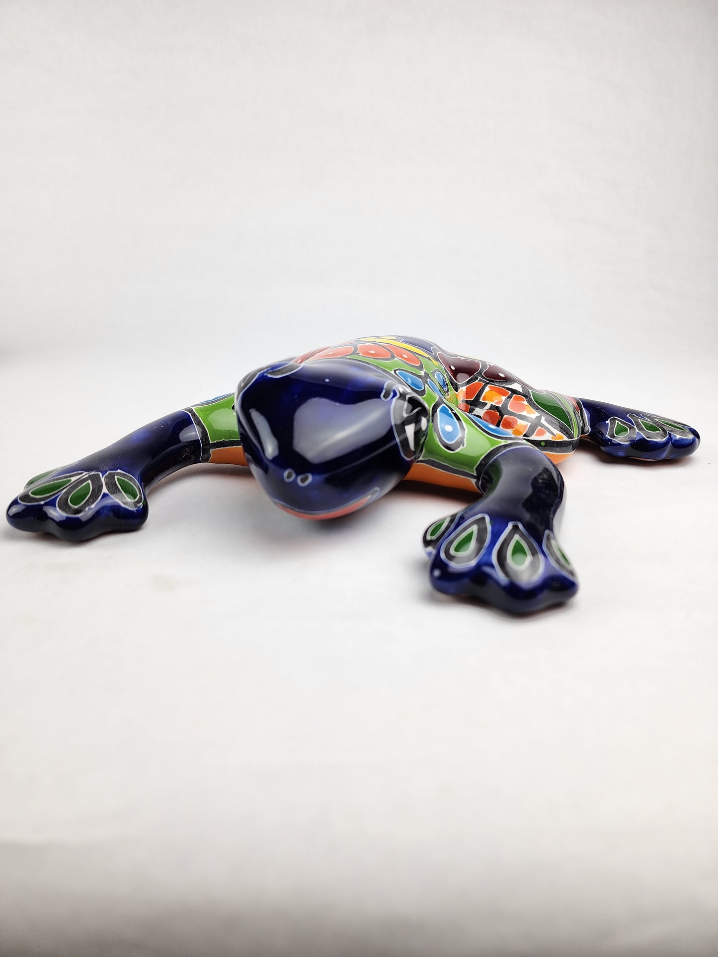 Mexican Talavera Frog – Blue Ceramic Figurine