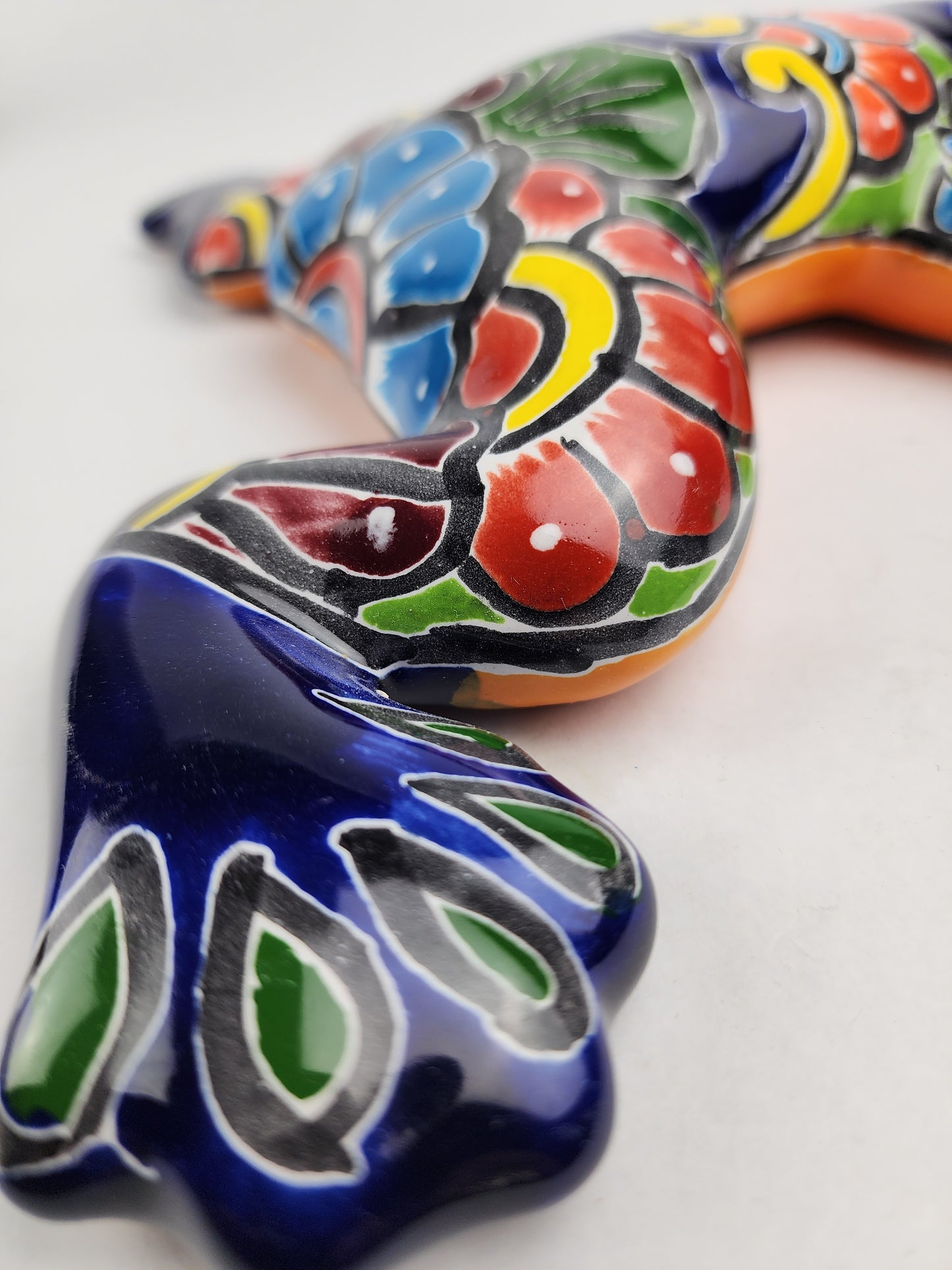 Mexican Talavera Frog – Blue Ceramic Figurine