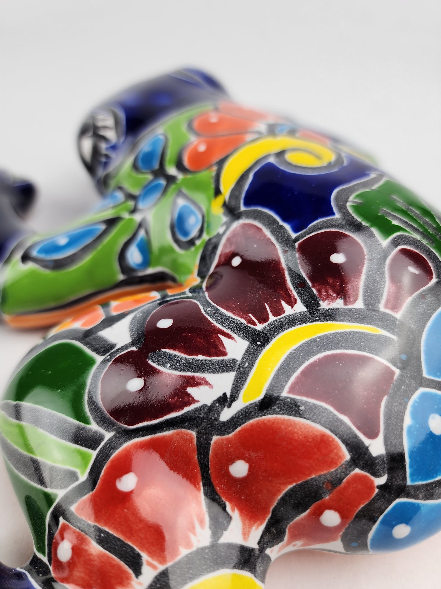 Mexican Talavera Frog – Blue Ceramic Figurine