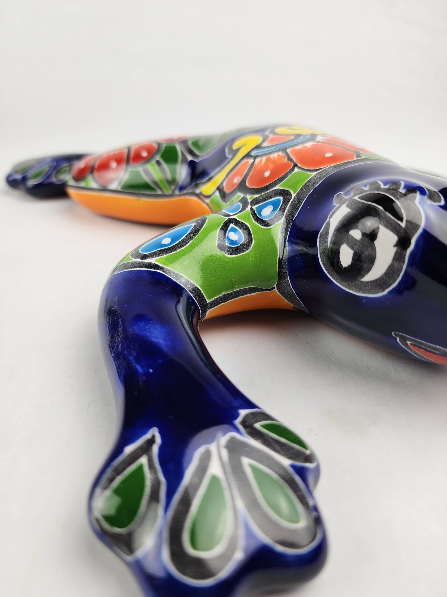 Mexican Talavera Frog – Blue Ceramic Figurine