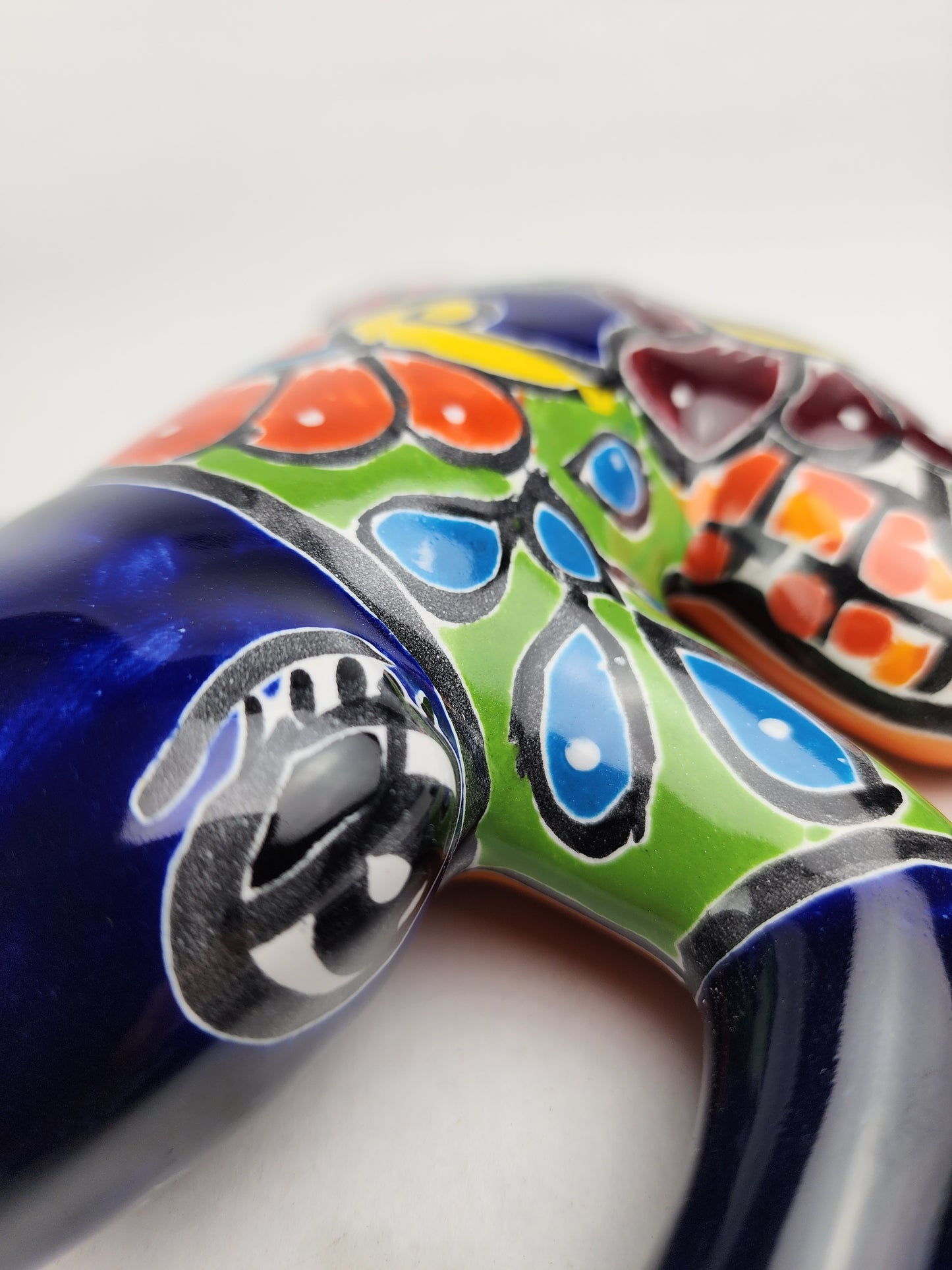 Mexican Talavera Frog – Blue Ceramic Figurine