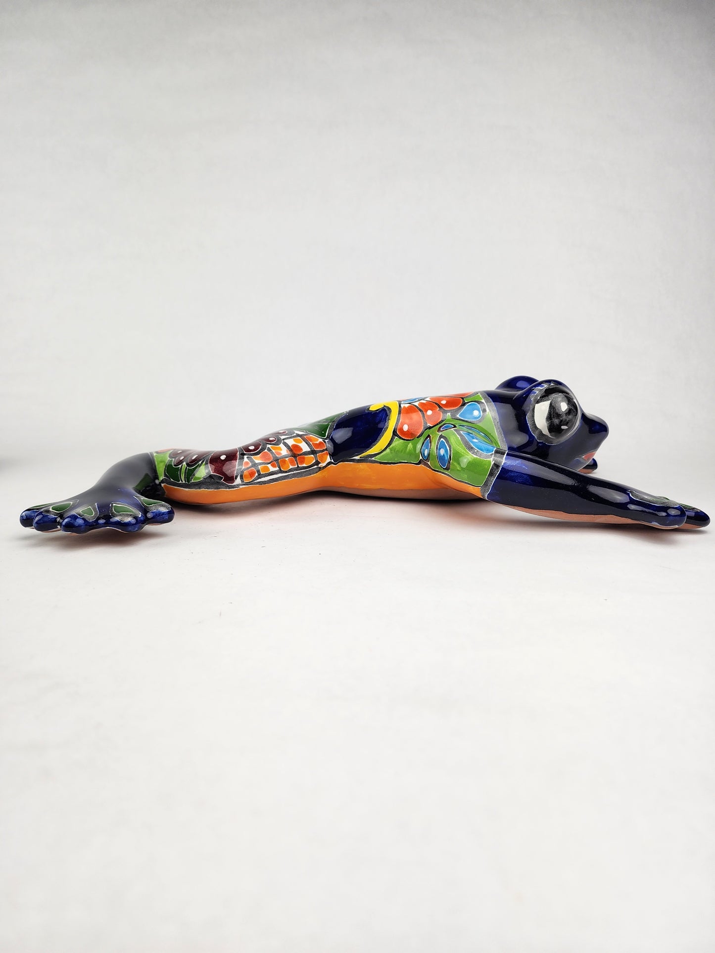 Handcrafted Talavera Frog – Blue Folk Art Figurine