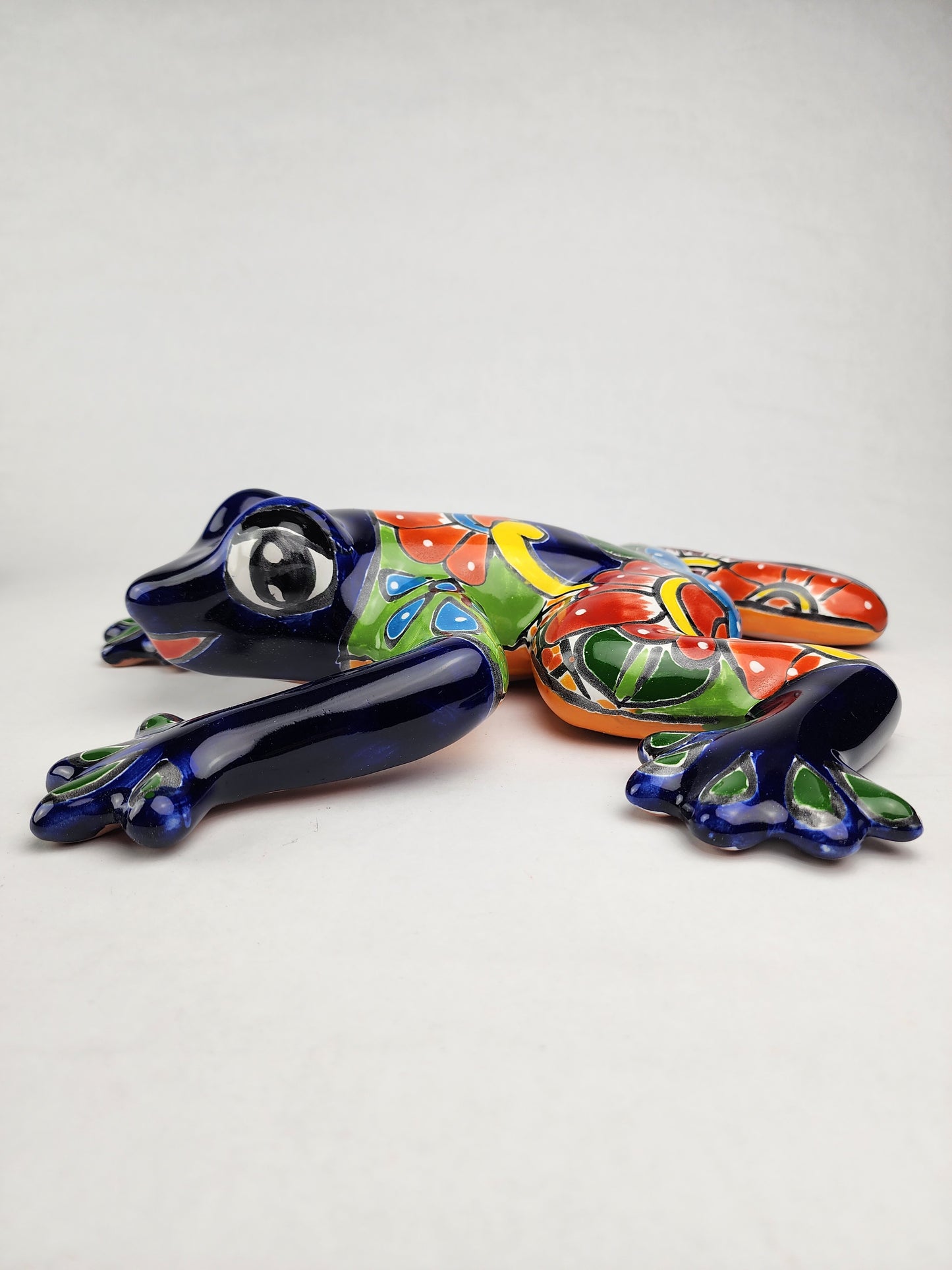 Handcrafted Talavera Frog – Blue Folk Art Figurine