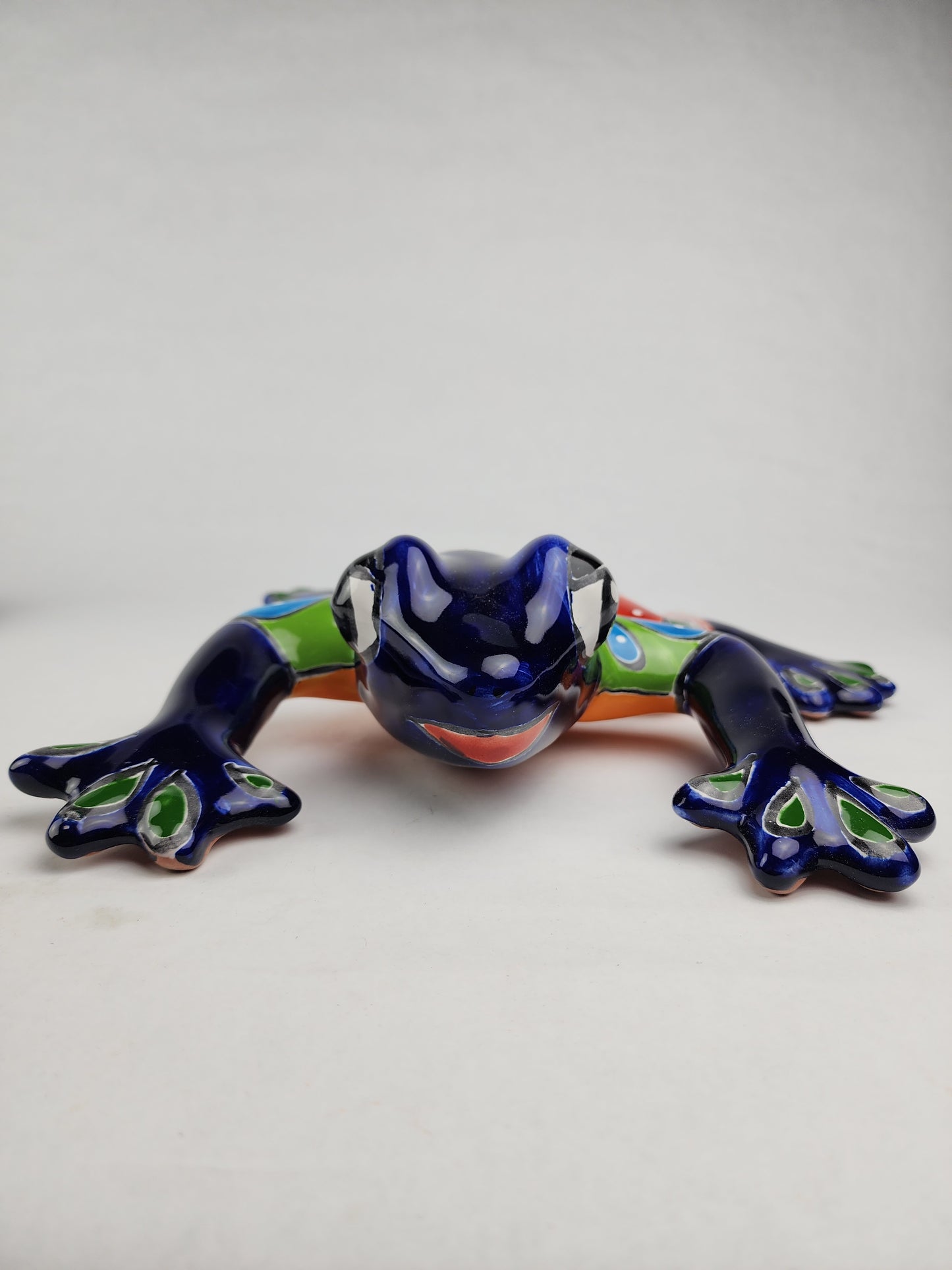 Handcrafted Talavera Frog – Blue Folk Art Figurine