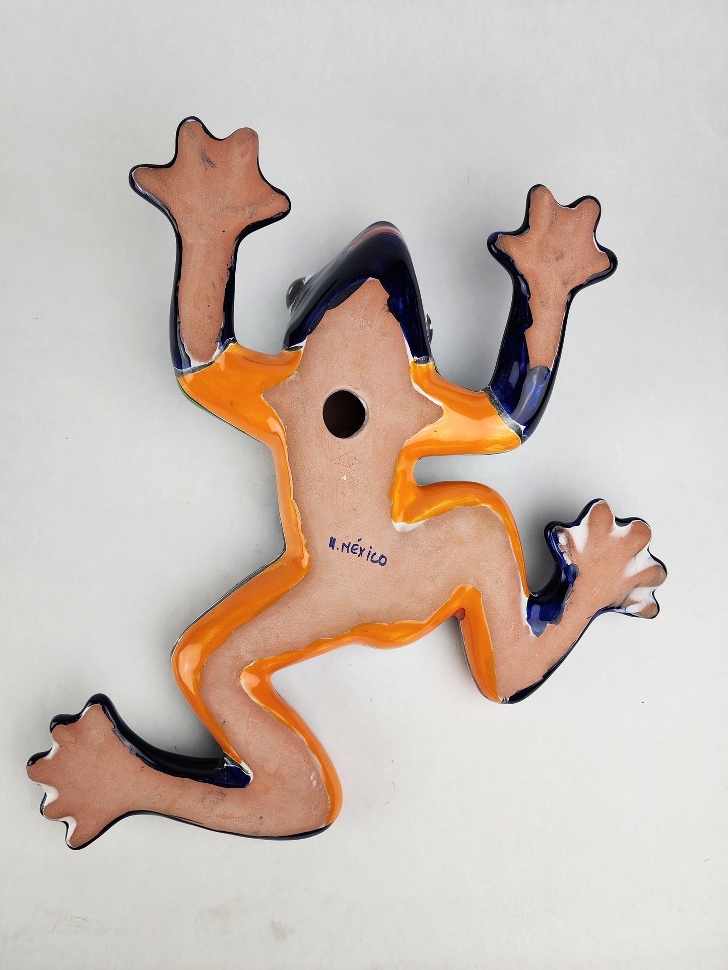 Handcrafted Talavera Frog – Blue Folk Art Figurine