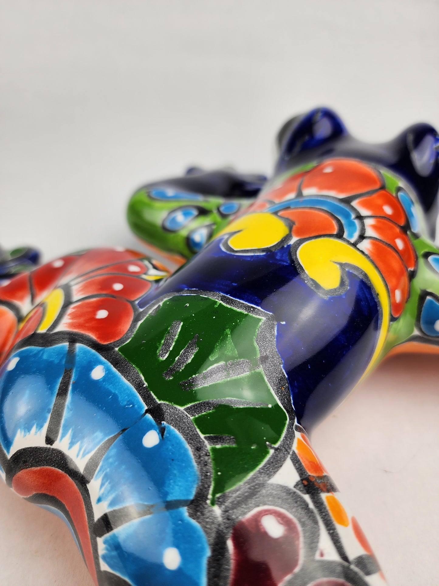 Handcrafted Talavera Frog – Blue Folk Art Figurine