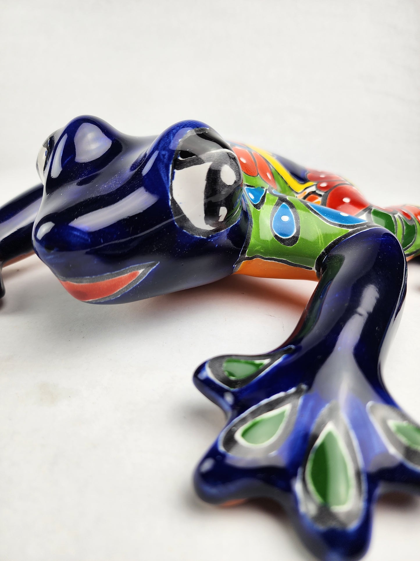 Handcrafted Talavera Frog – Blue Folk Art Figurine