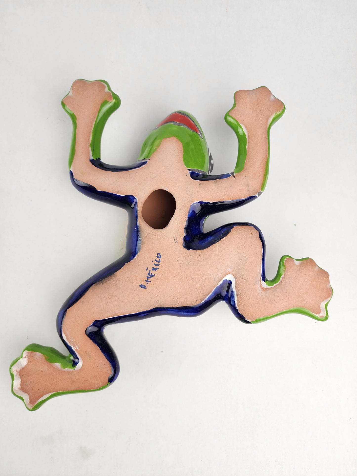 Green Talavera Frog – Hand-Painted Garden Ceramic Figurine