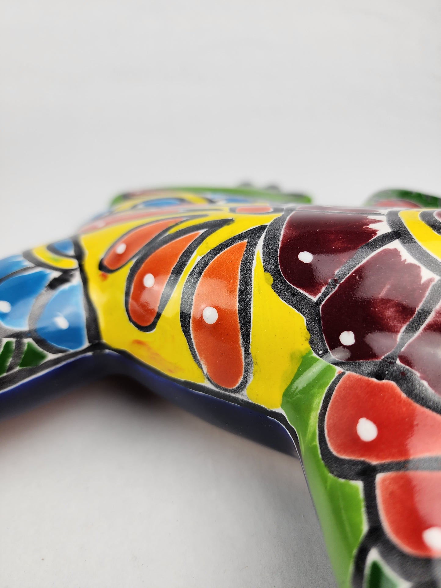 Green Talavera-Style Frog – Handcrafted Mexican Folk Art Décor
