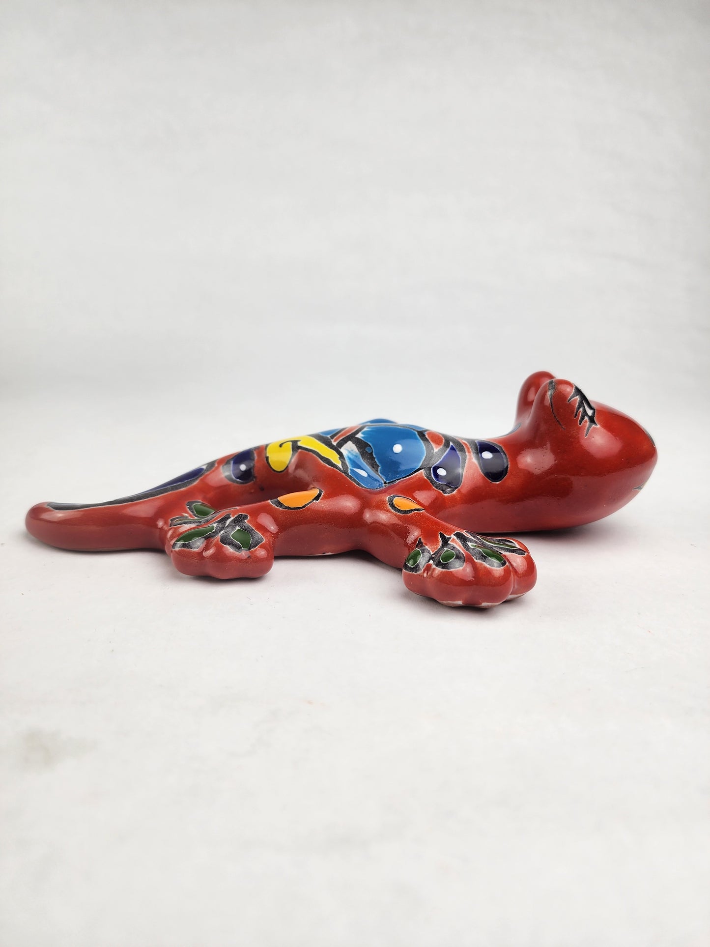 Red Talavera Salamander – Hand-Painted Mexican Folk Art