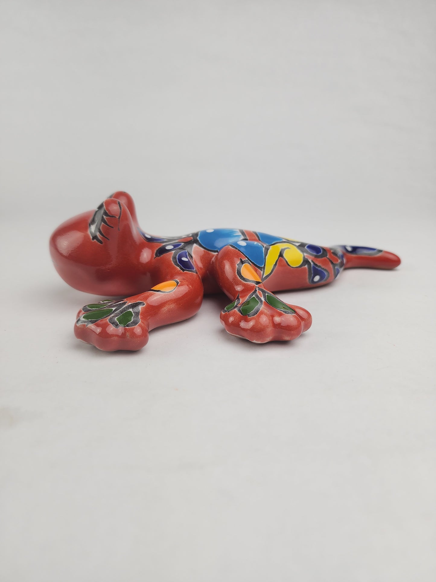 Red Talavera Salamander – Hand-Painted Mexican Folk Art