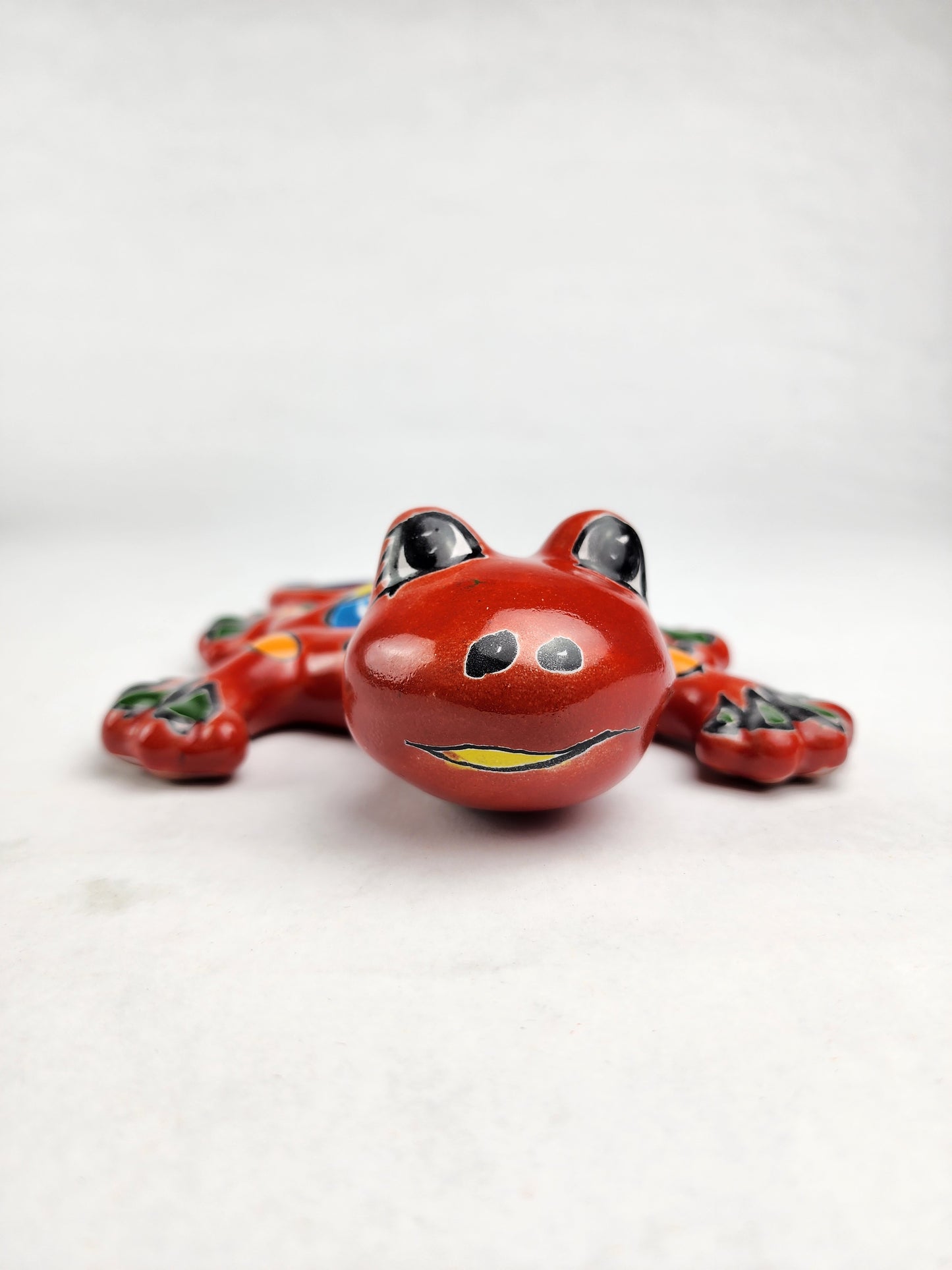 Red Talavera Salamander – Hand-Painted Mexican Folk Art