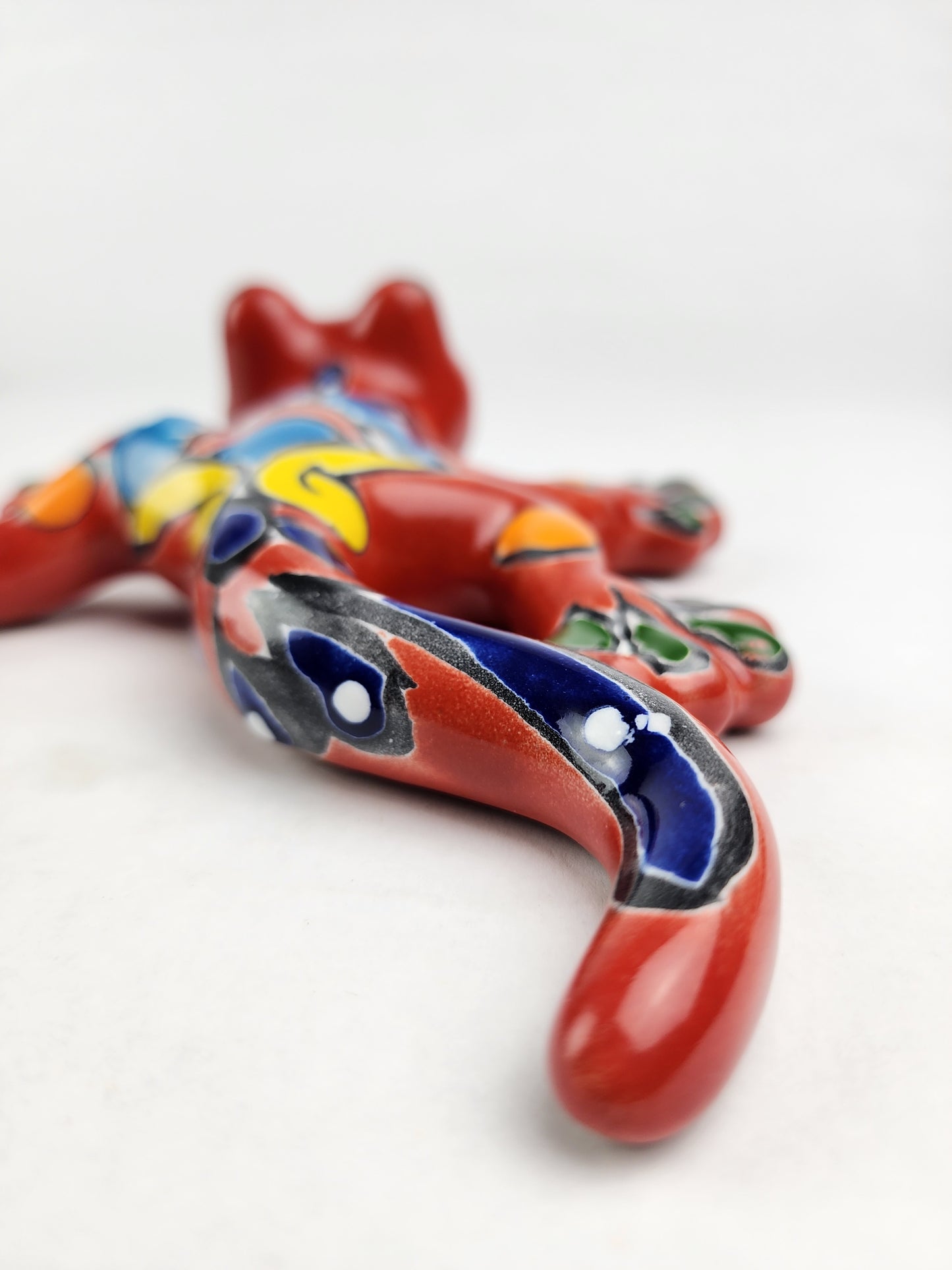Red Talavera Salamander – Hand-Painted Mexican Folk Art