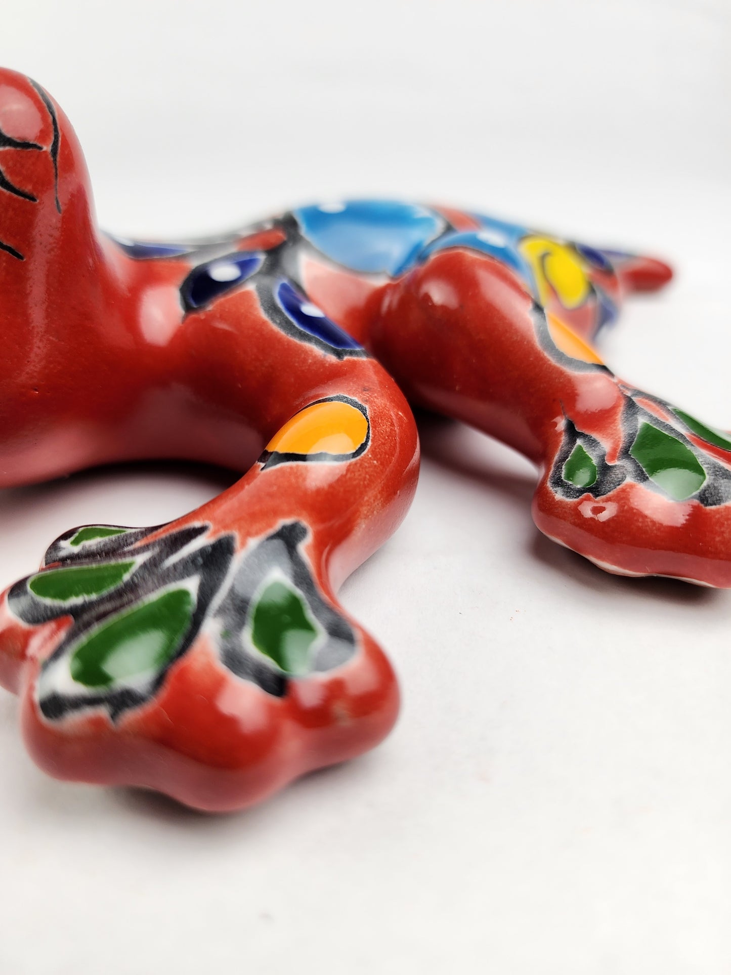Red Talavera Salamander – Hand-Painted Mexican Folk Art