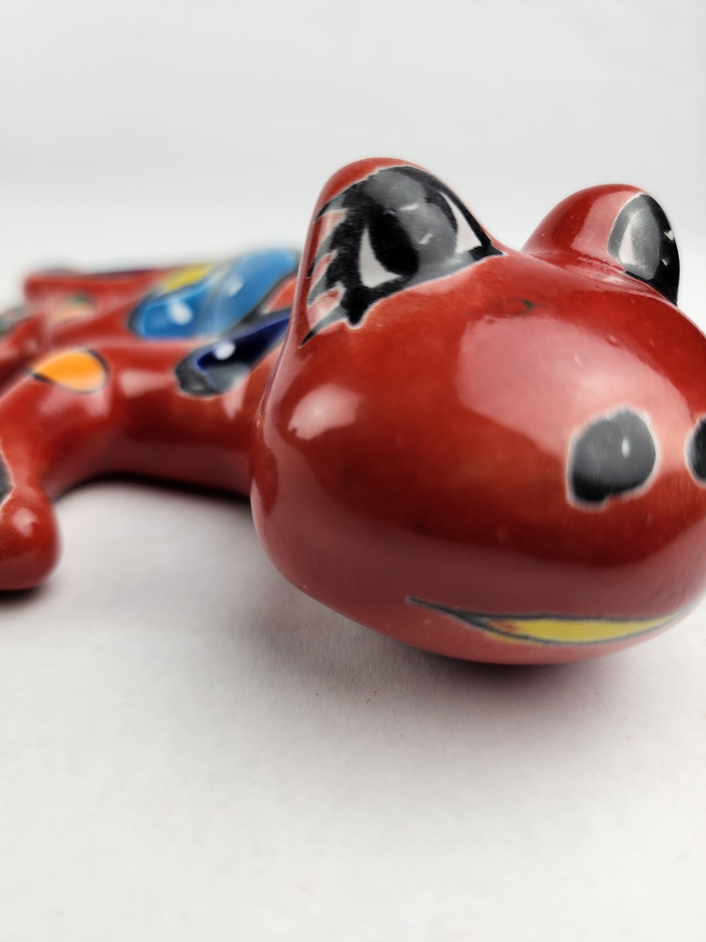 Red Talavera Salamander – Hand-Painted Mexican Folk Art