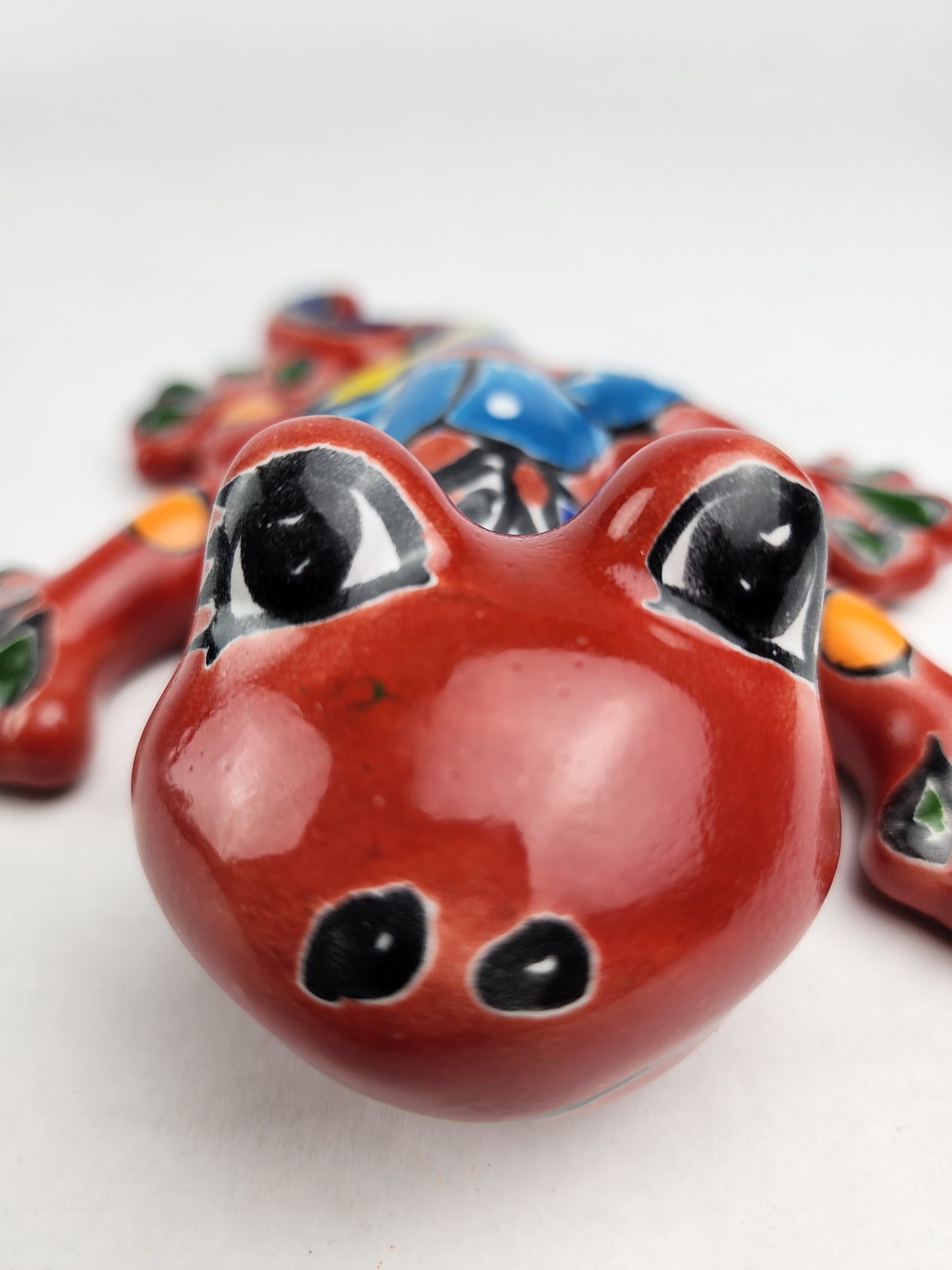 Red Talavera Salamander – Hand-Painted Mexican Folk Art