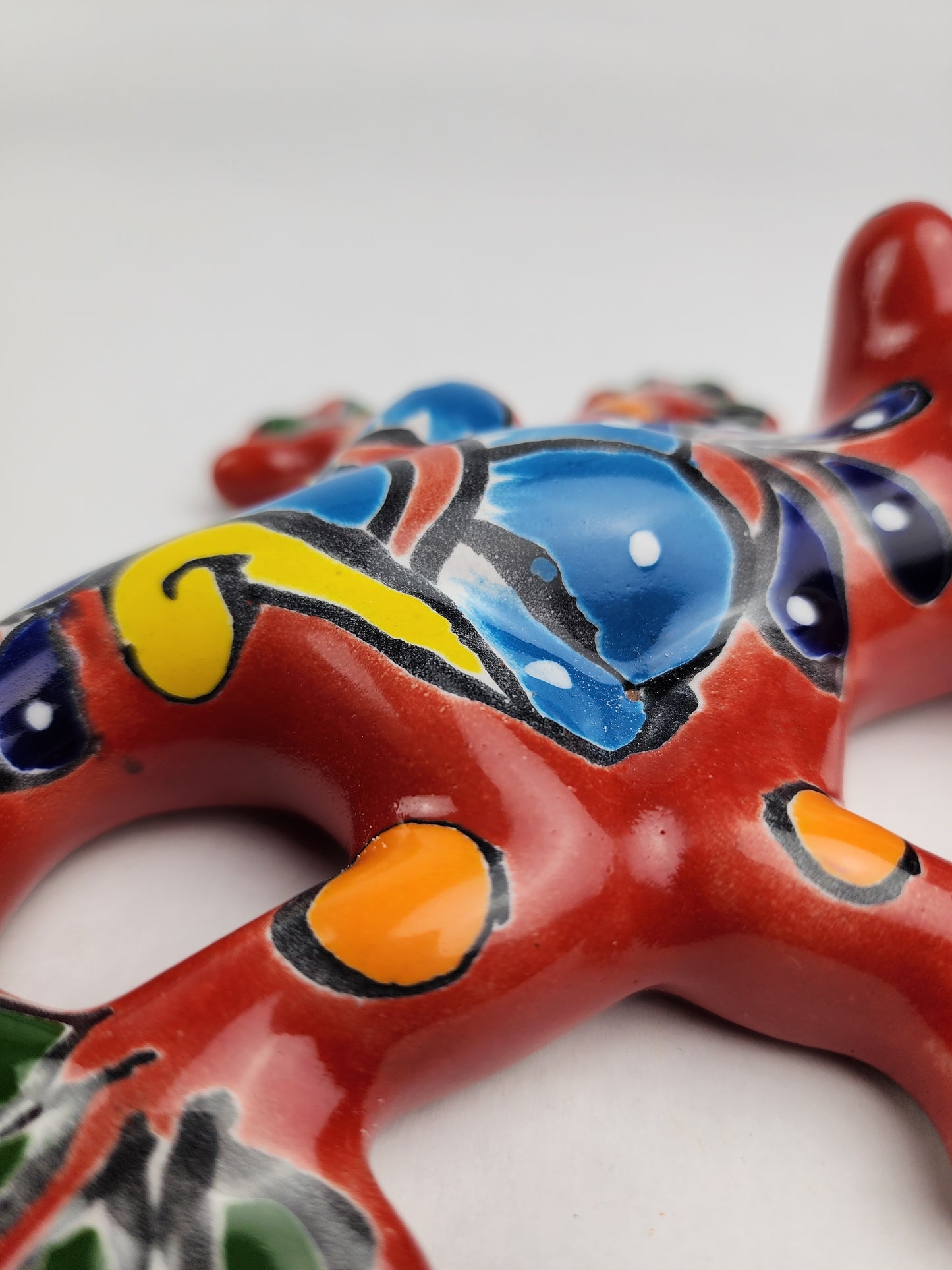 Red Talavera Salamander – Hand-Painted Mexican Folk Art