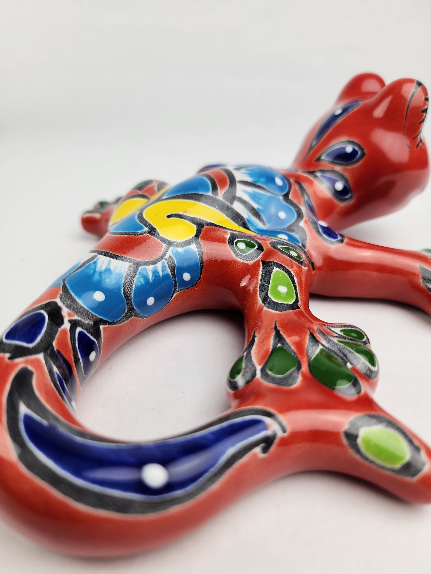 Handcrafted Red Talavera Salamander Wall Art Decor
