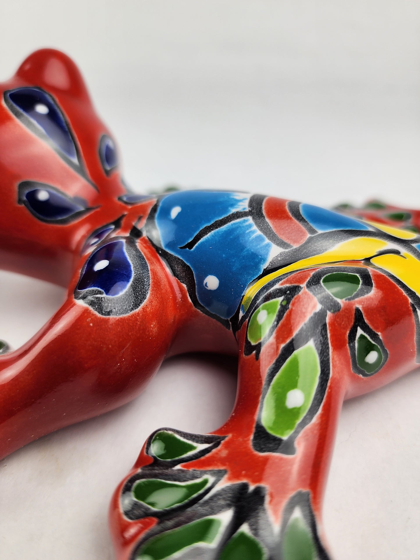 Handcrafted Red Talavera Salamander Wall Art Decor