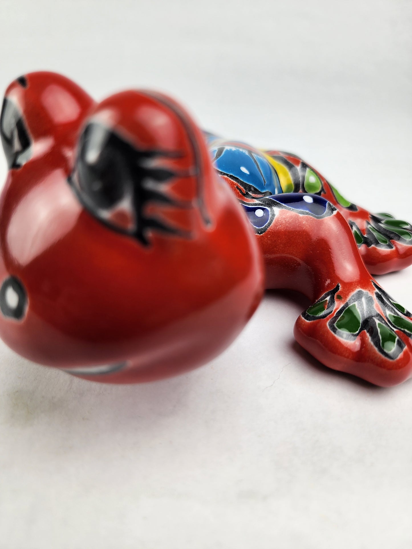 Handcrafted Red Talavera Salamander Wall Art Decor
