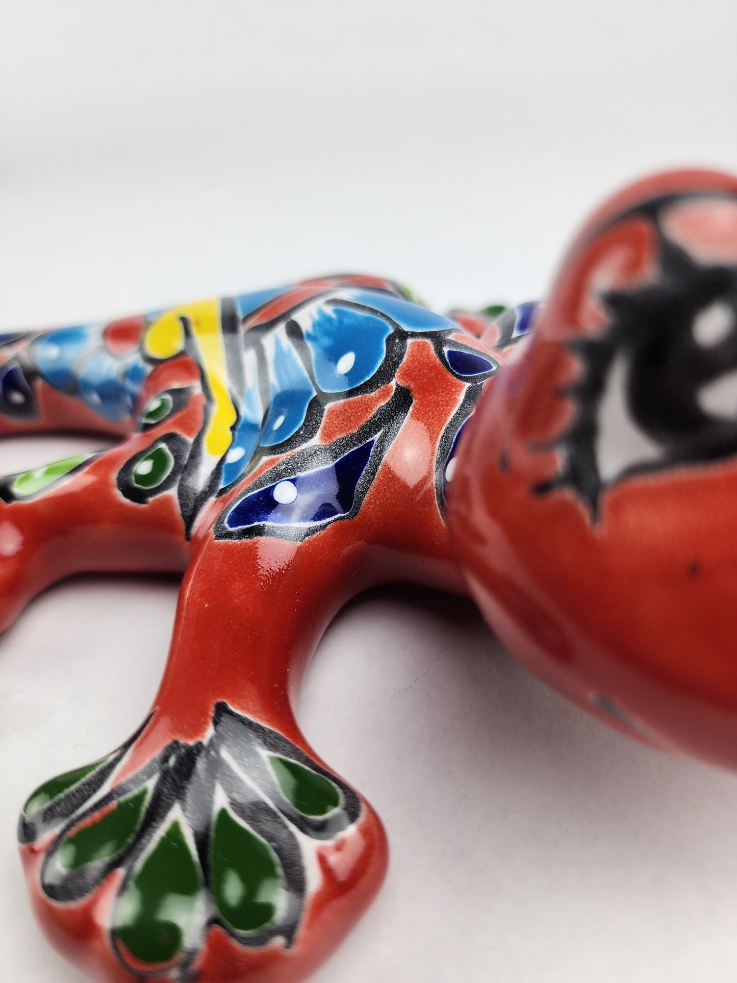 Handcrafted Red Talavera Salamander Wall Art Decor
