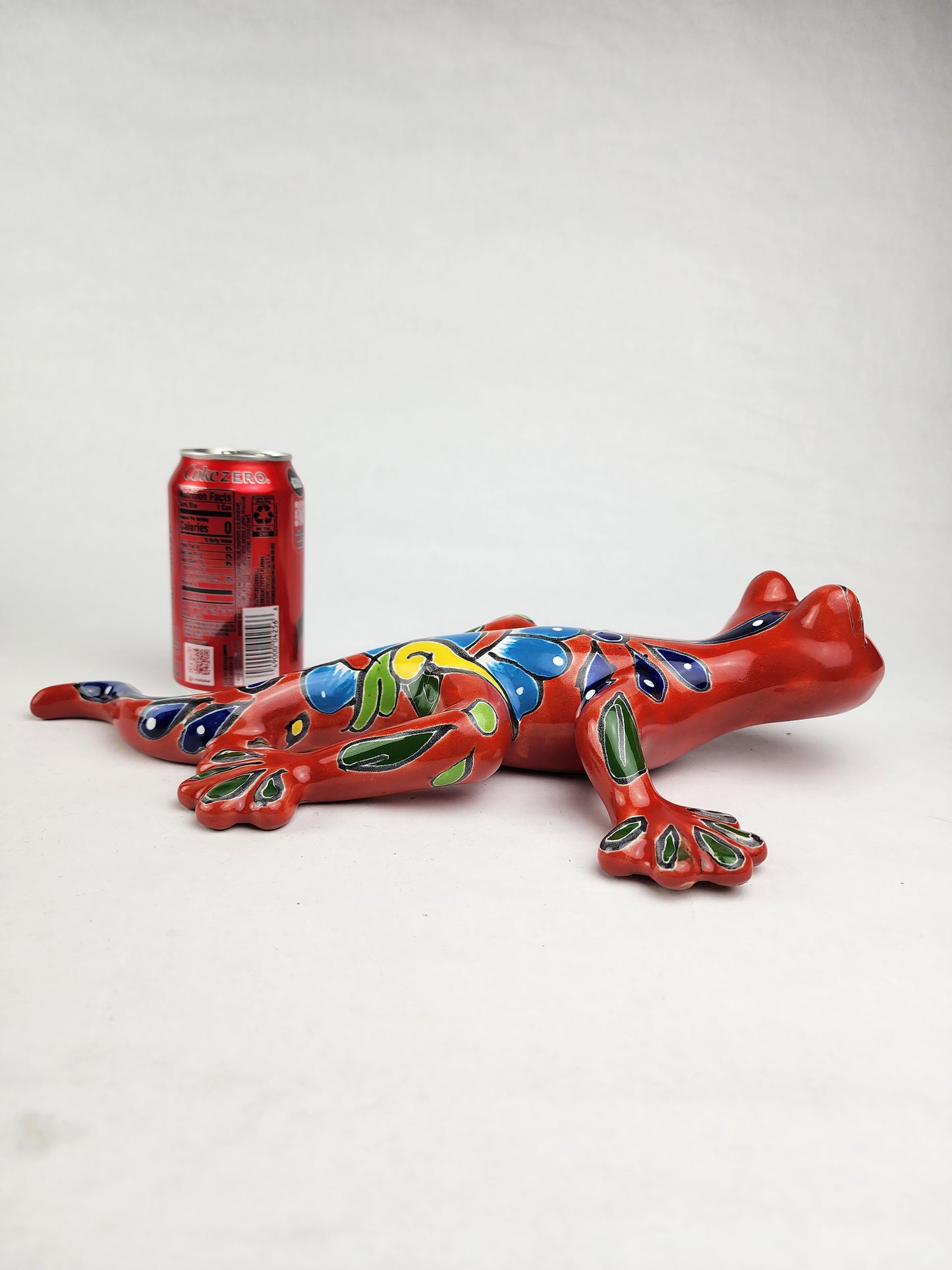 Vibrant Red Talavera Salamander – Mexican Garden Decor