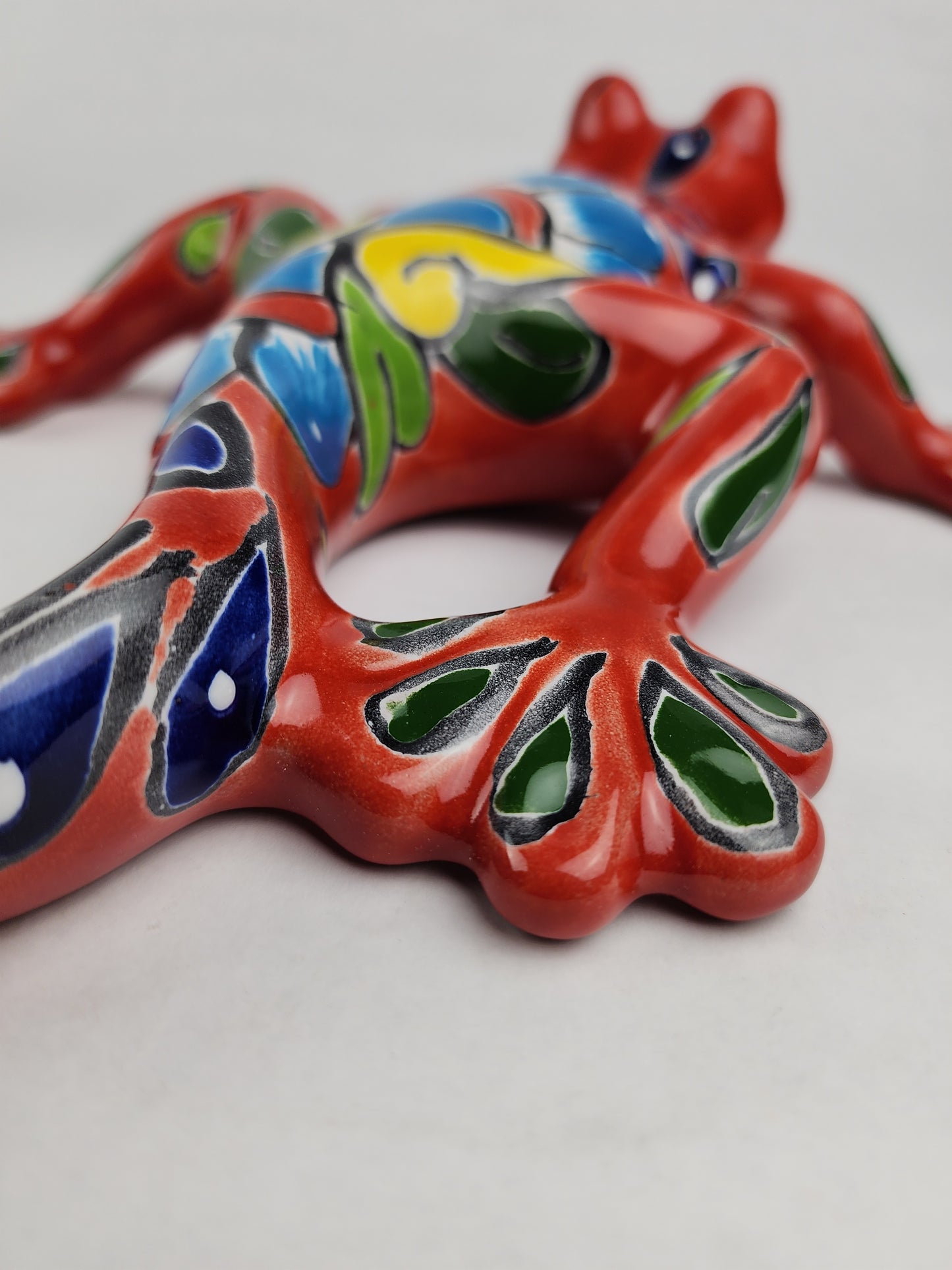 Vibrant Red Talavera Salamander – Mexican Garden Decor