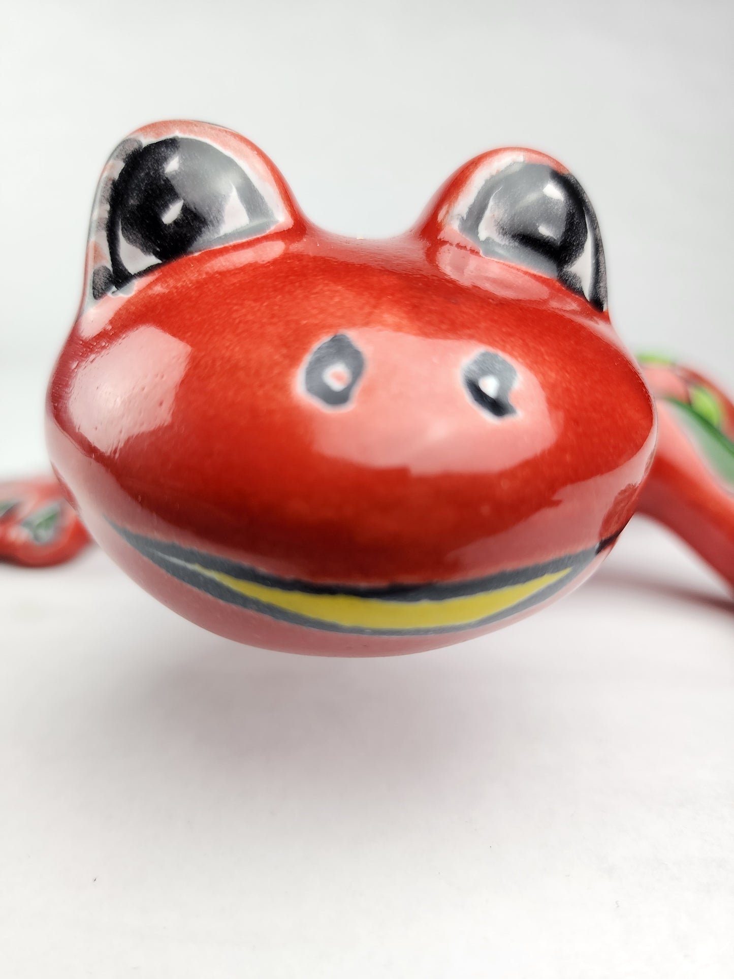 Vibrant Red Talavera Salamander – Mexican Garden Decor