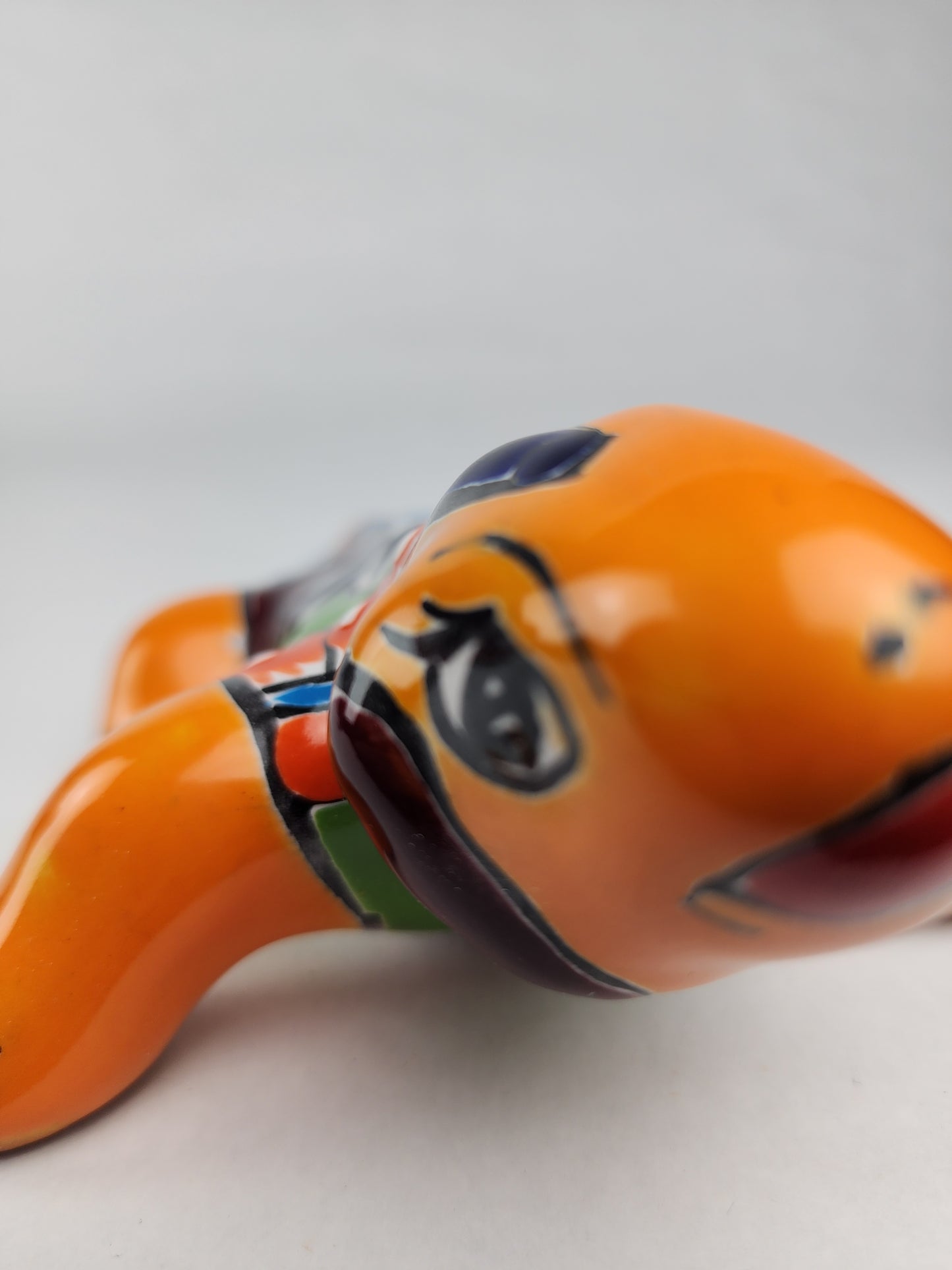 Orange Talavera Iguana – Handcrafted Mexican Folk Art