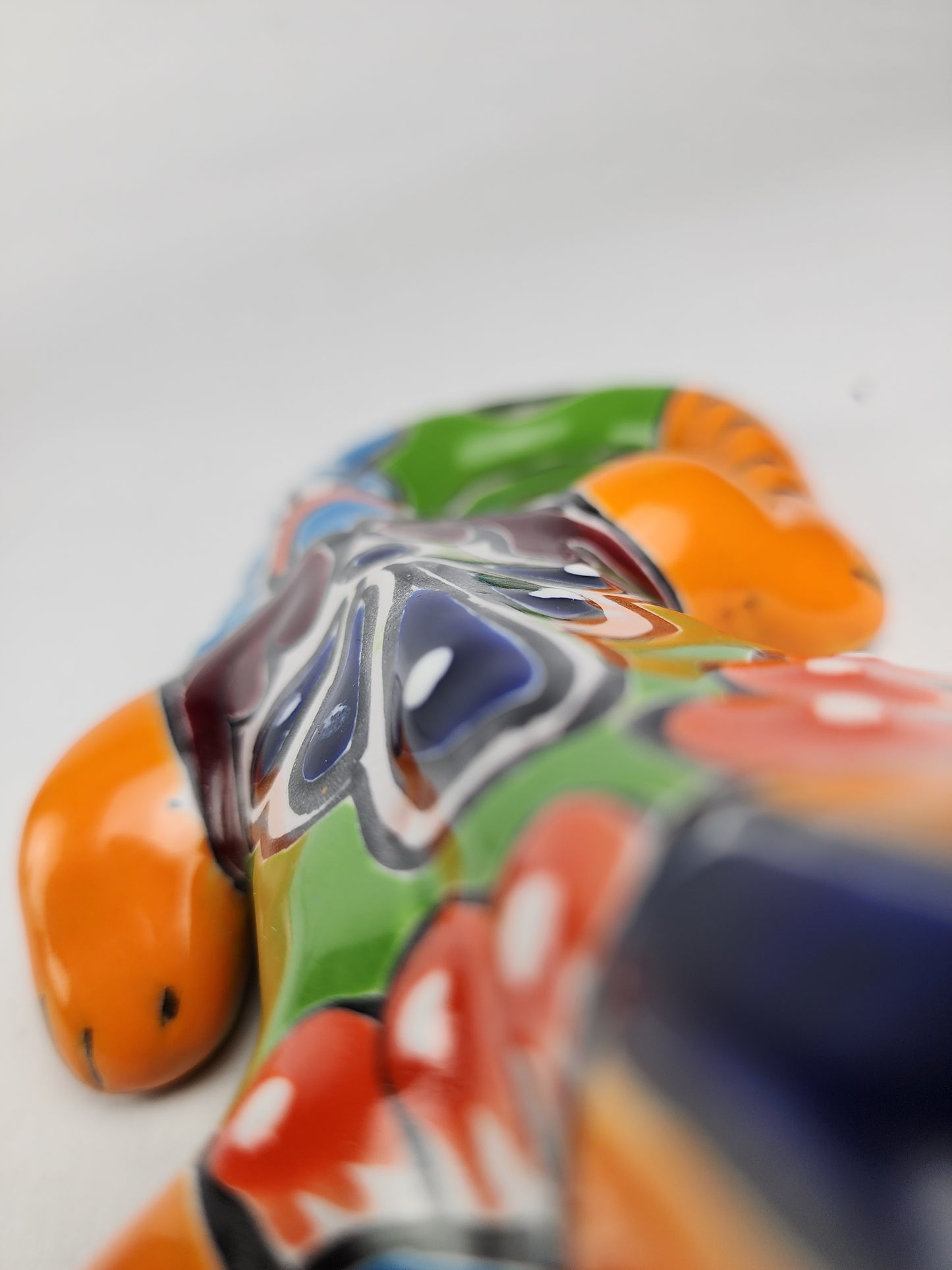 Orange Talavera Iguana – Handcrafted Mexican Folk Art