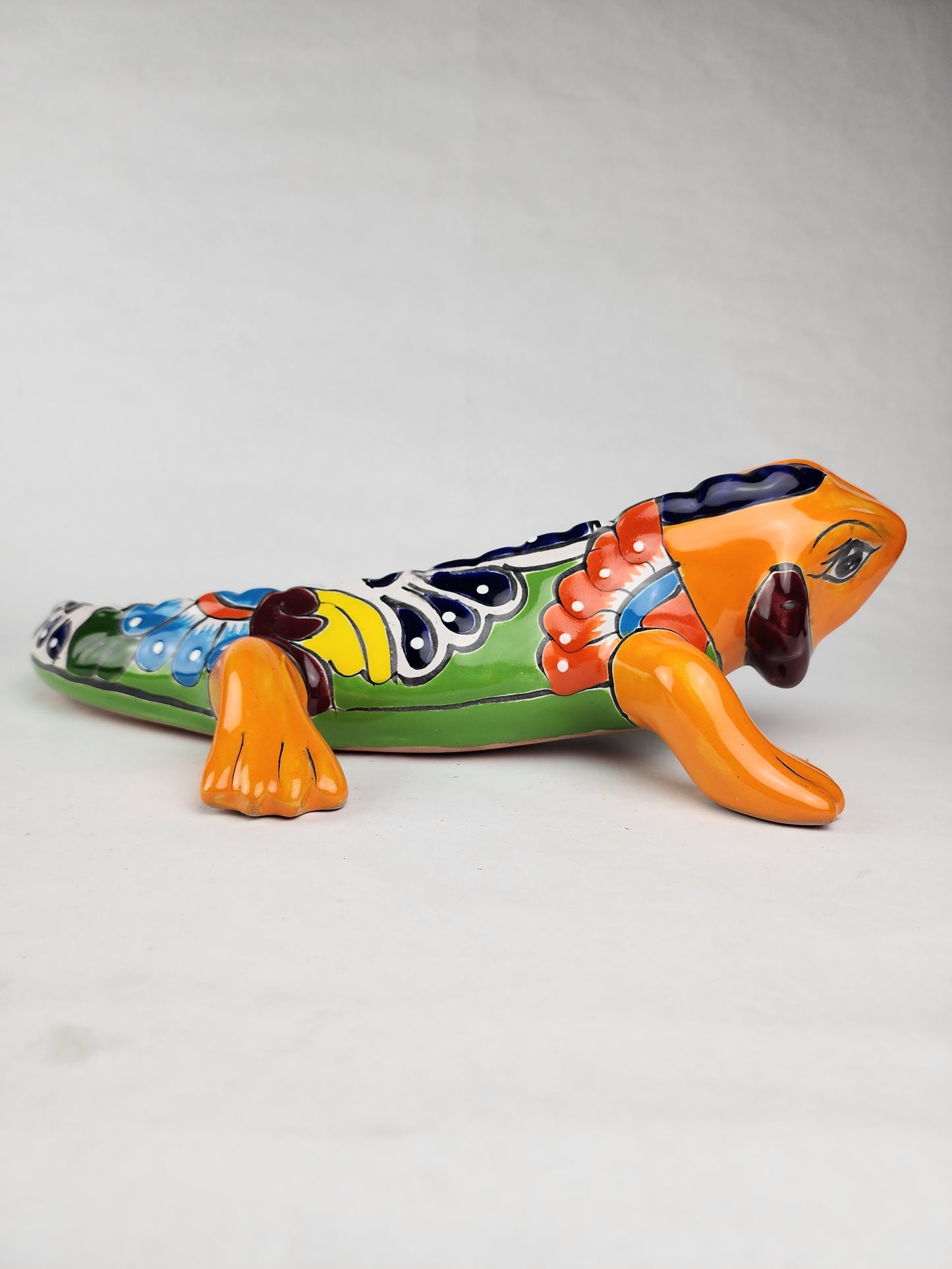 Handcrafted Orange Talavera Iguana – Mexican Ceramic Gift