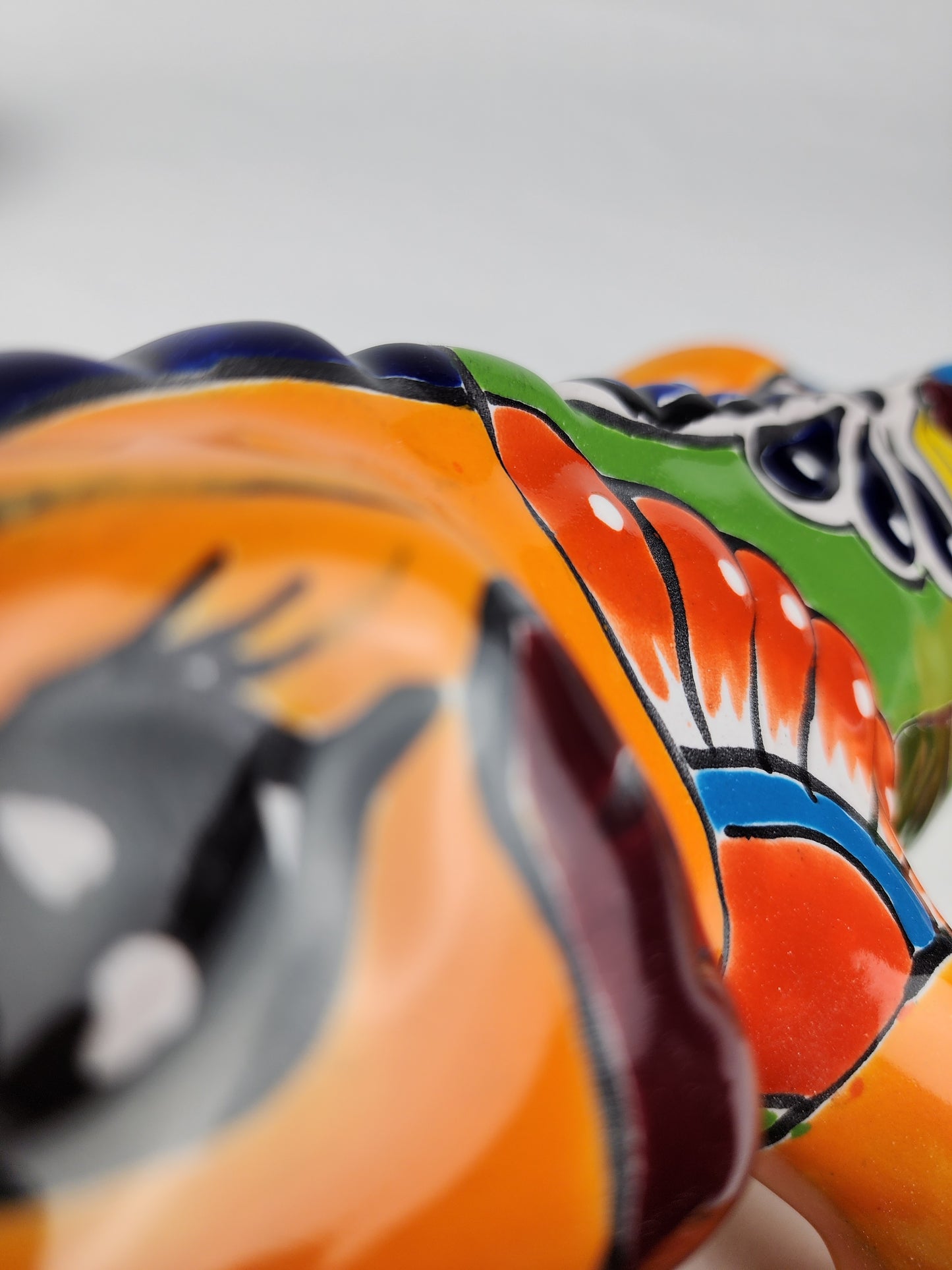 Handcrafted Orange Talavera Iguana – Mexican Ceramic Gift