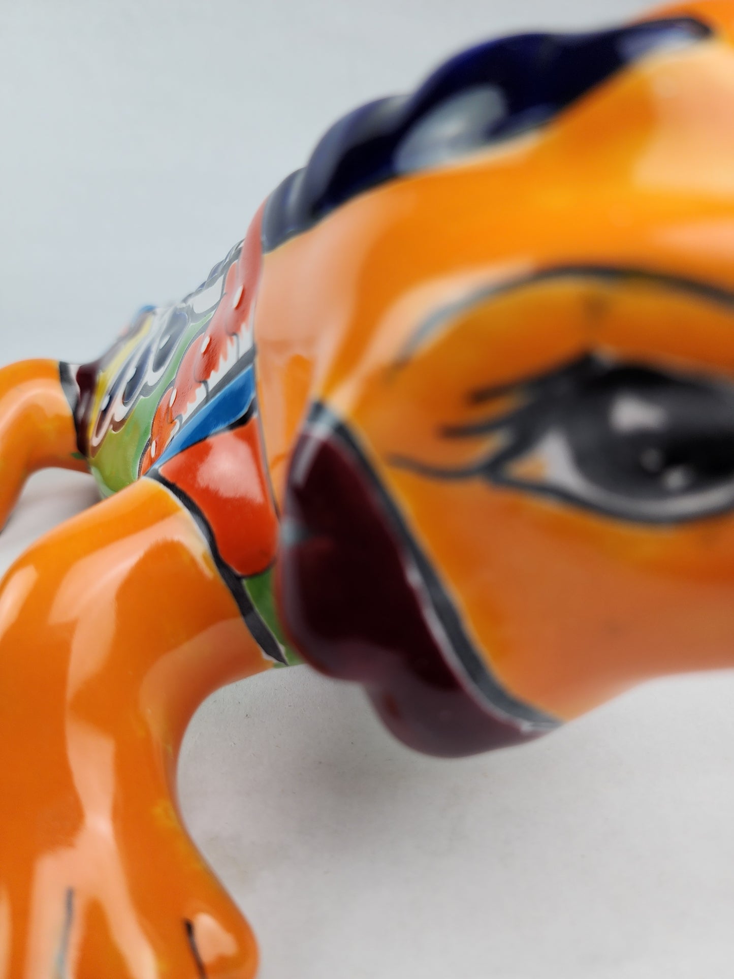 Handcrafted Orange Talavera Iguana – Mexican Ceramic Gift