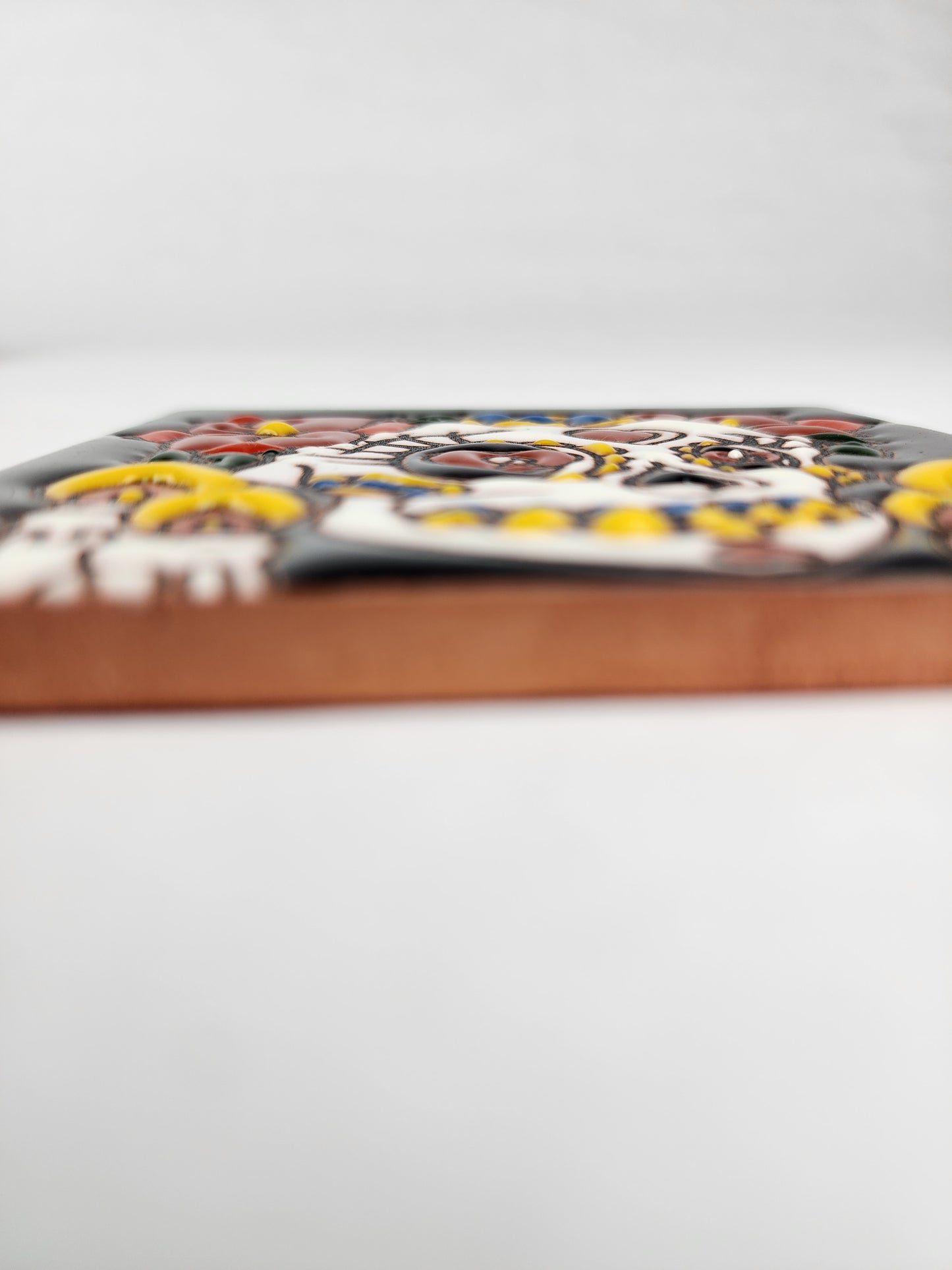 Mexican Skull Tile – Talavera Folk Art Ceramic Decor